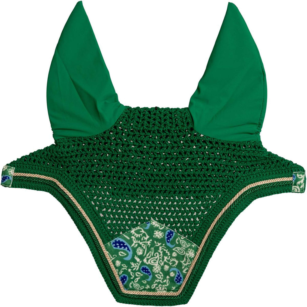 Kentucky Ear Bonnet Wellington Velvet Paisley Garden green/navy