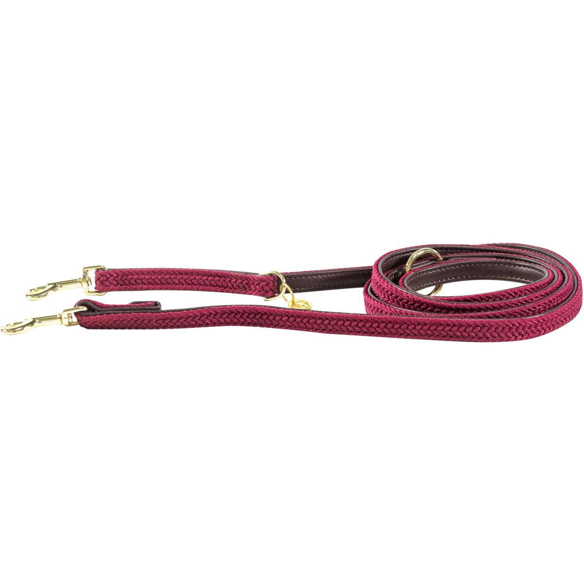 Kentucky Dog Leash Plaited Nylon Bordeaux