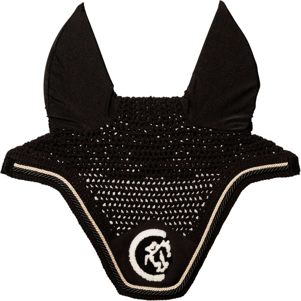Kentucky Ear Bonnet Wellington Soundless 3D Logo Rope Black