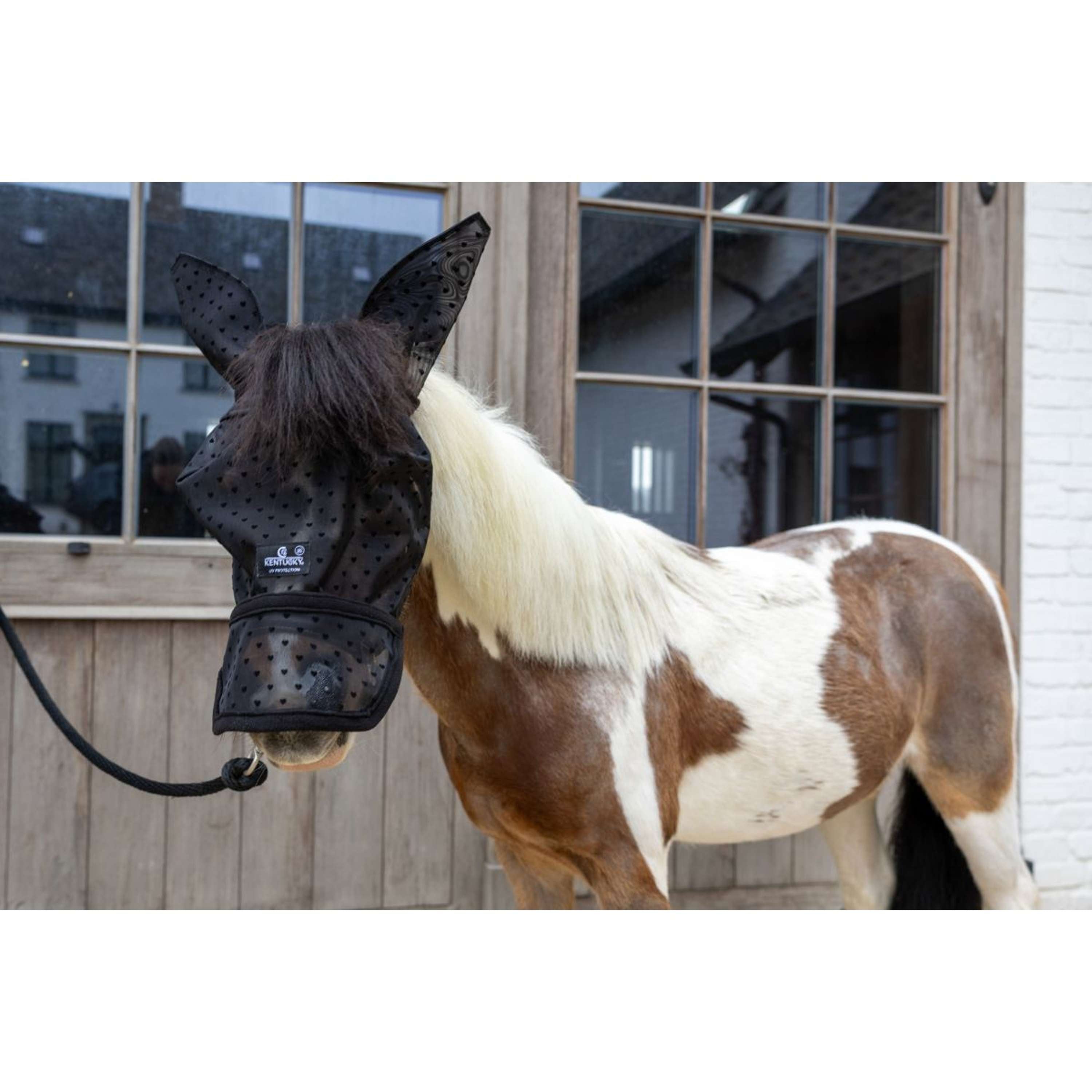 Kentucky Fly Mask Heart with Ears and Nose Black