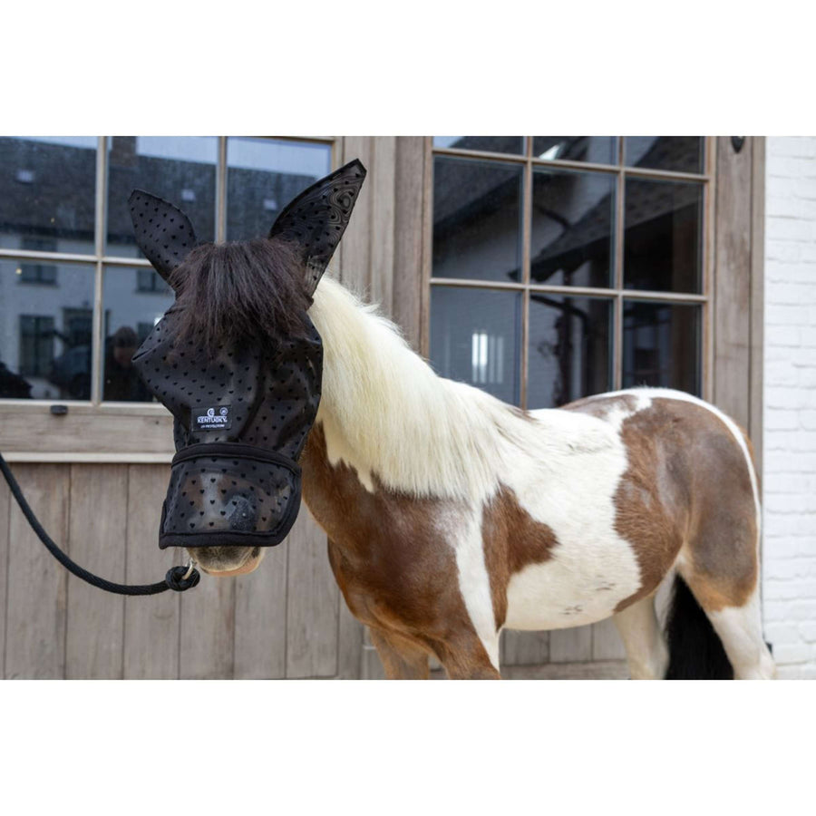 Kentucky Fly Mask Heart with Ears and Nose Black