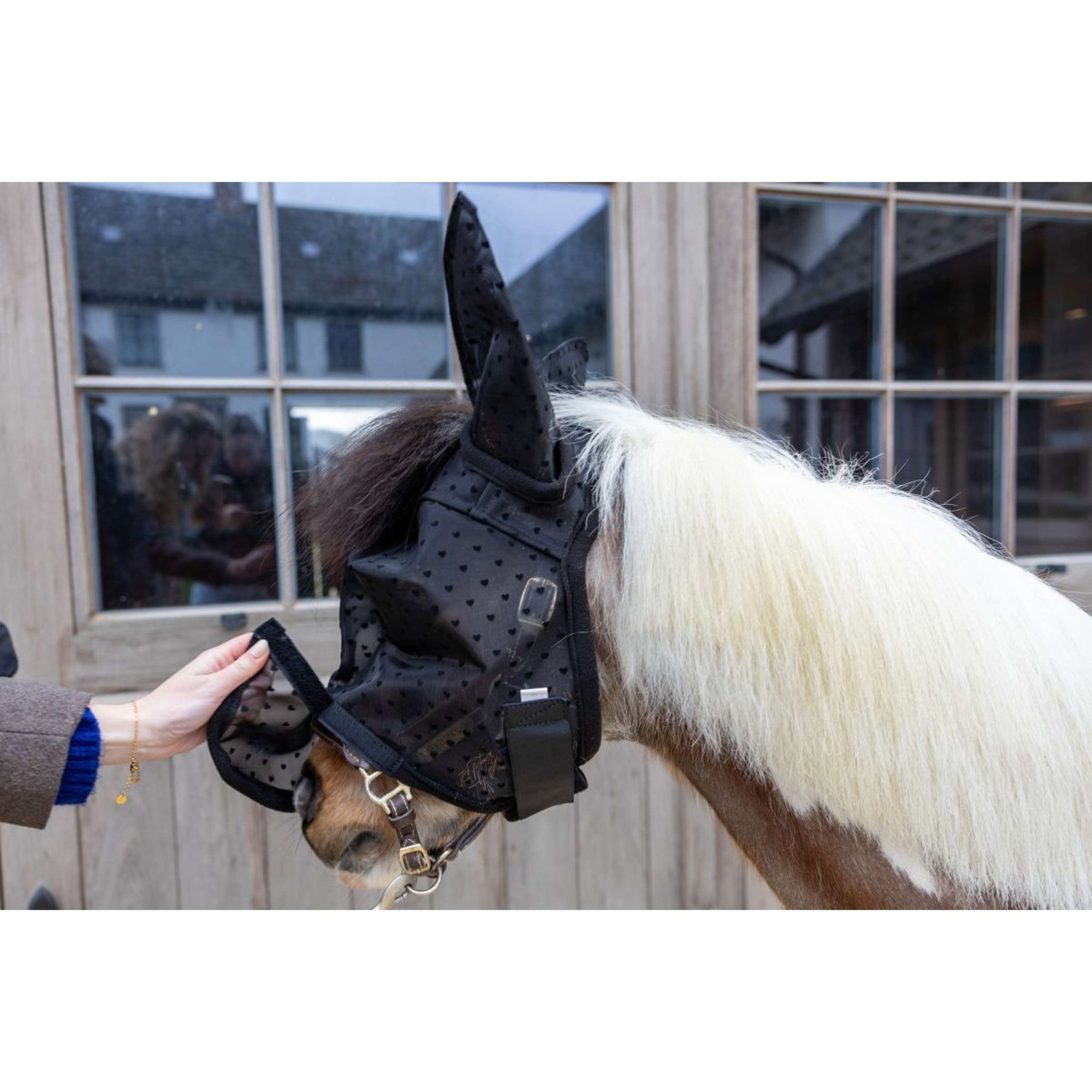 Kentucky Fly Mask Heart with Ears and Nose Black