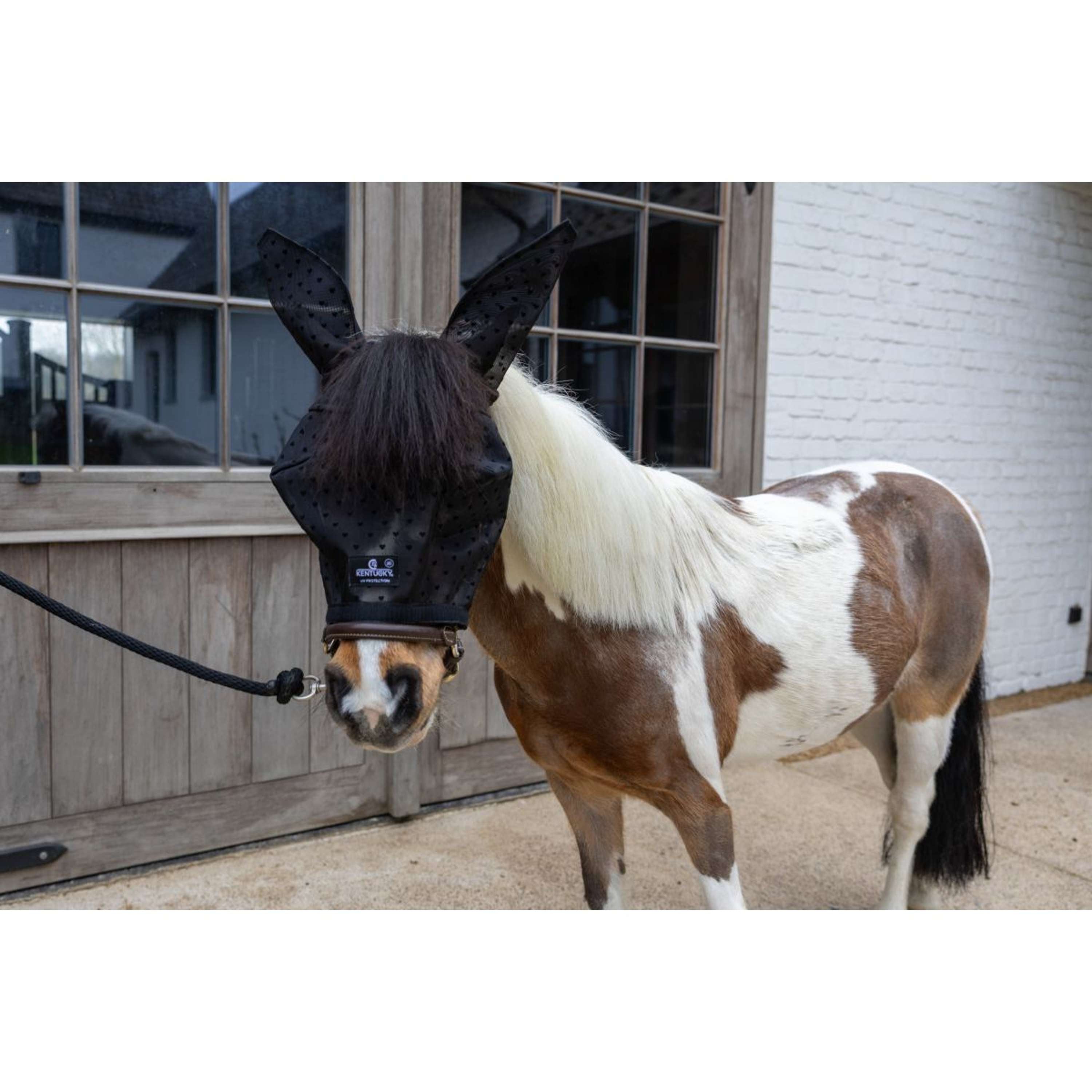 Kentucky Fly Mask Heart with Ears and Nose Black