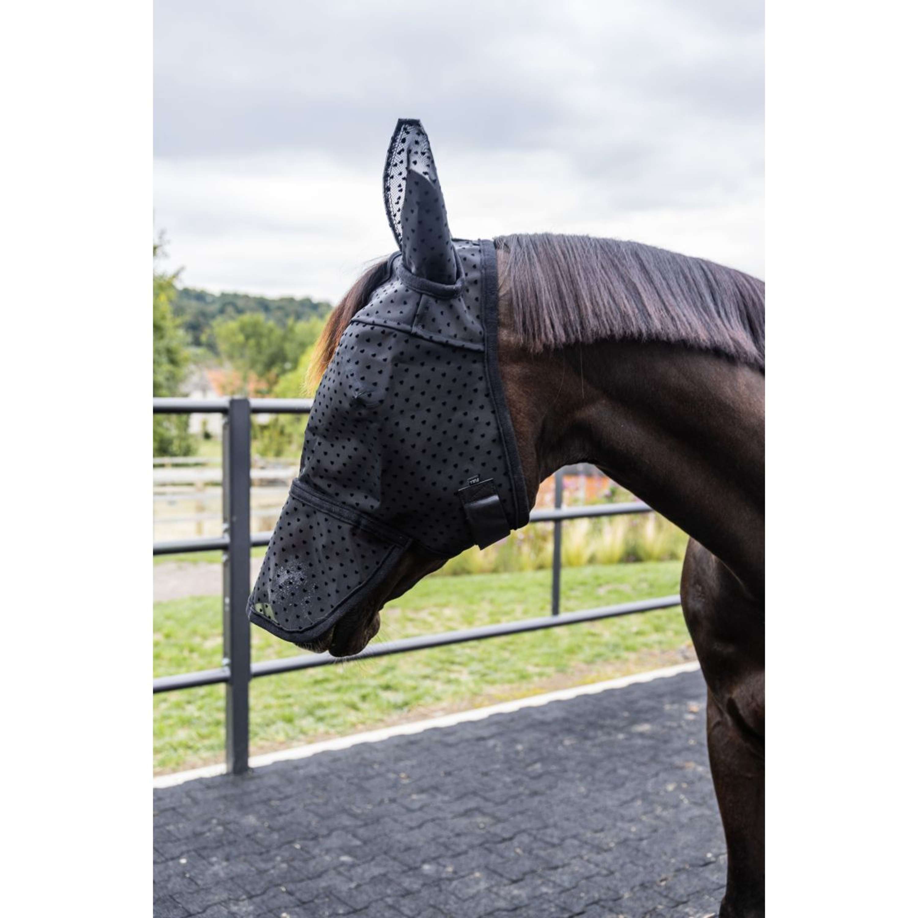 Kentucky Fly Mask Heart with Ears and Nose Black