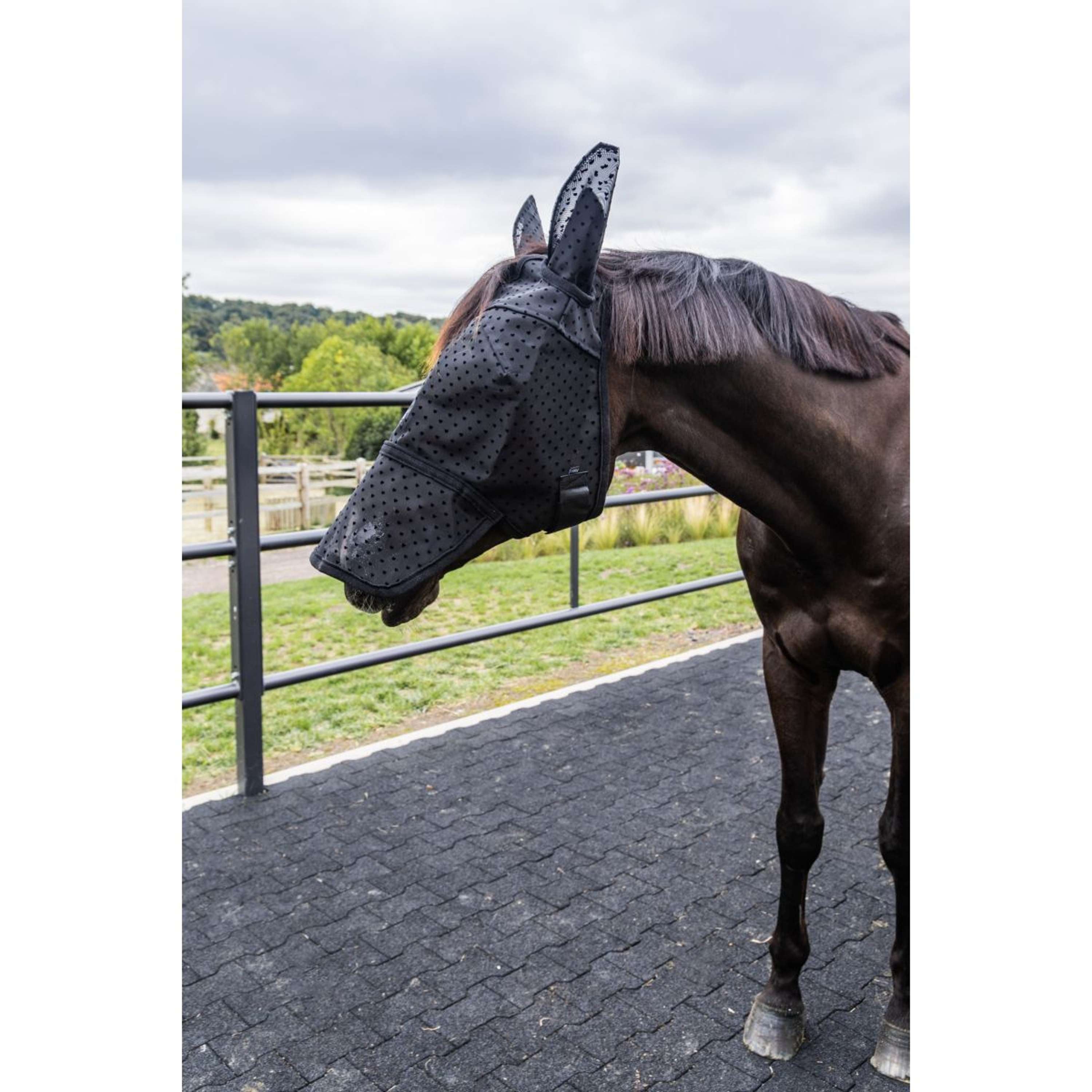 Kentucky Fly Mask Heart with Ears and Nose Black