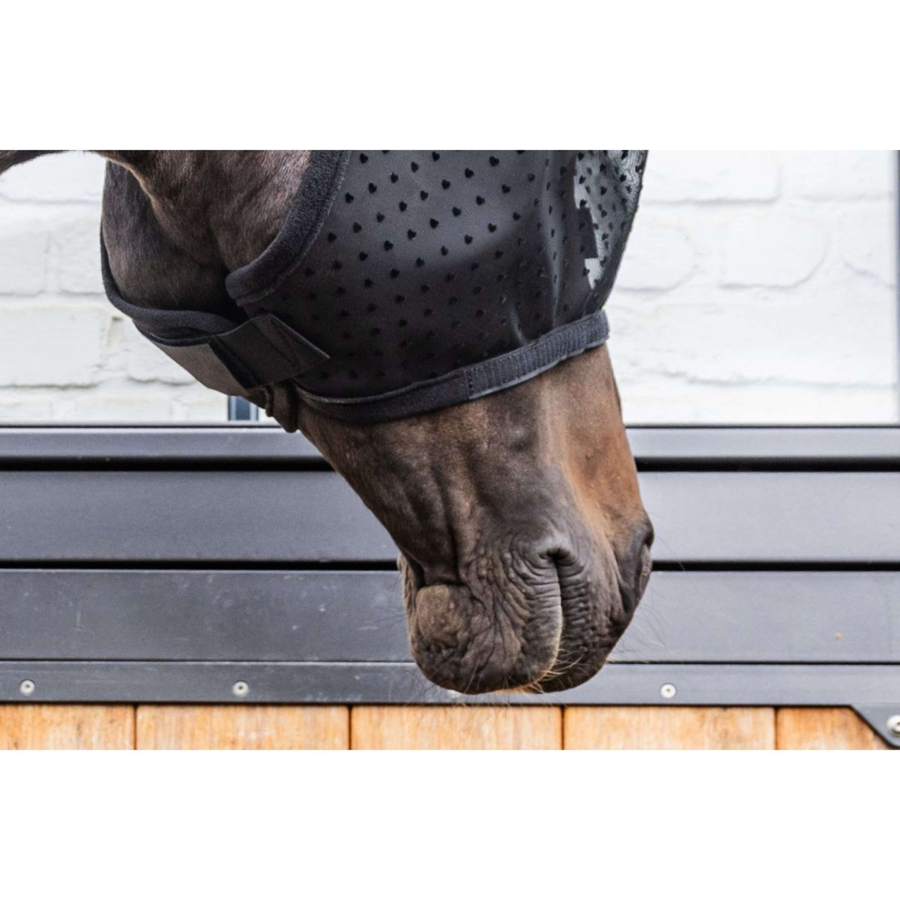 Kentucky Fly Mask Heart with Ears and Nose Black