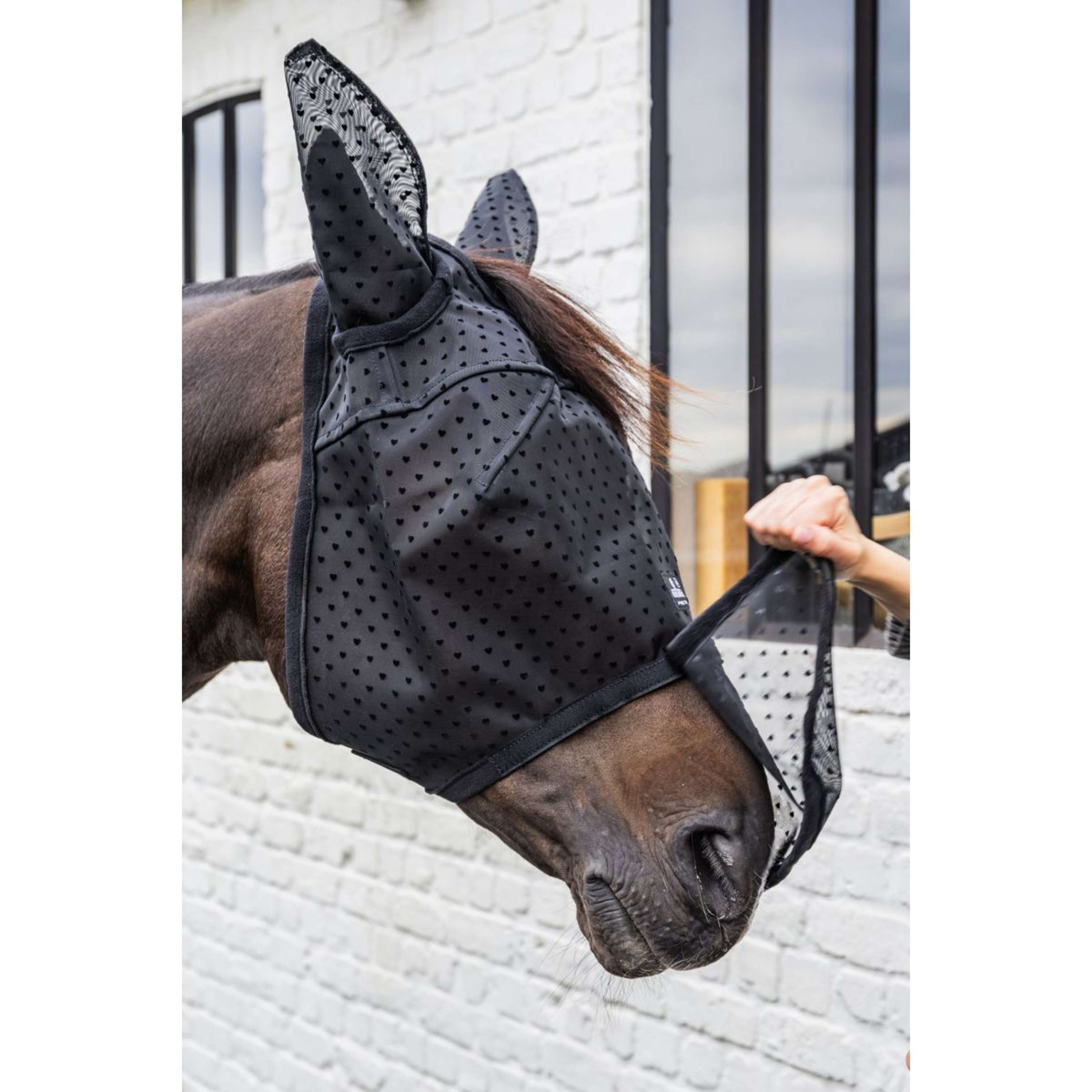 Kentucky Fly Mask Heart with Ears and Nose Black
