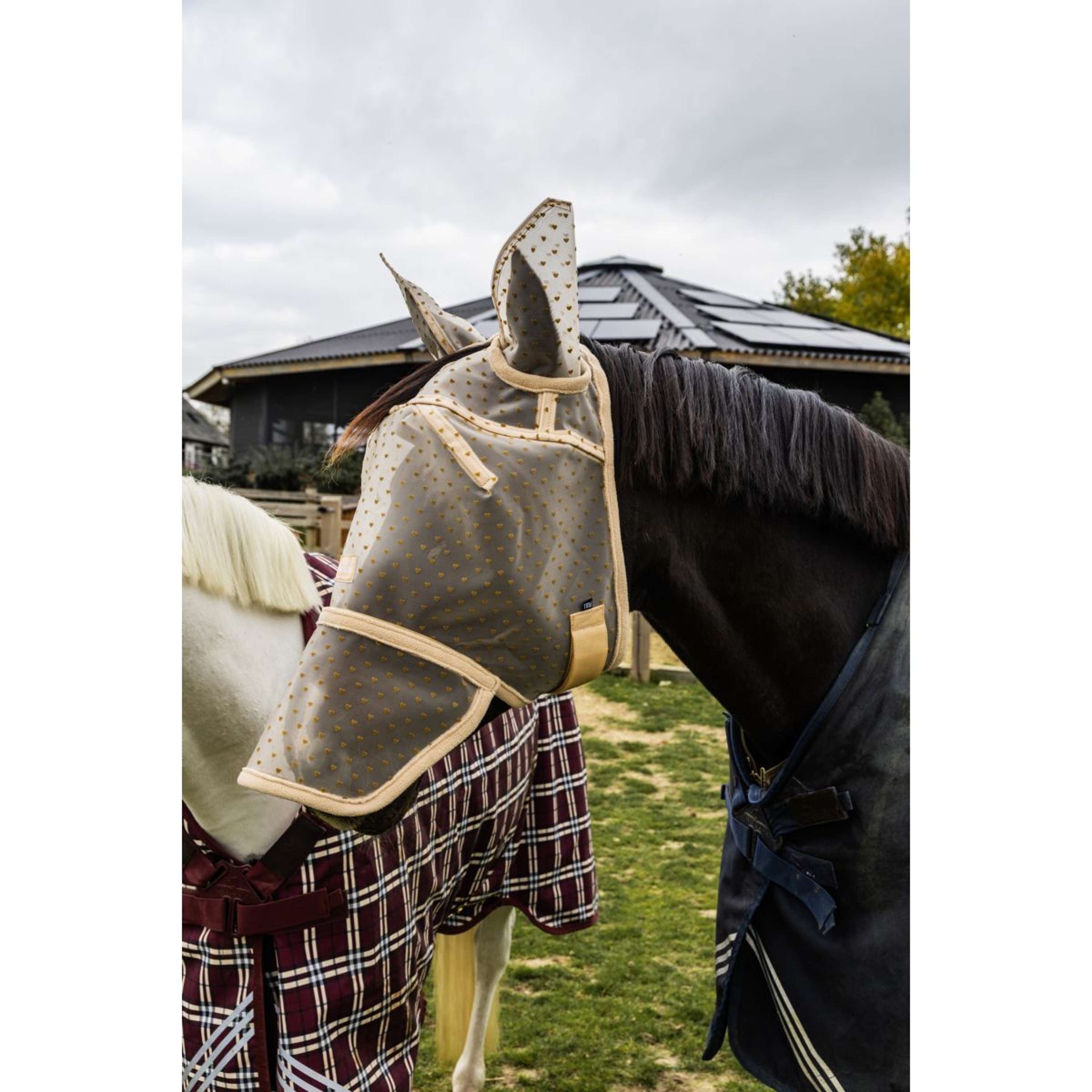 Kentucky Fly Mask Heart with Ears and Nose Beige