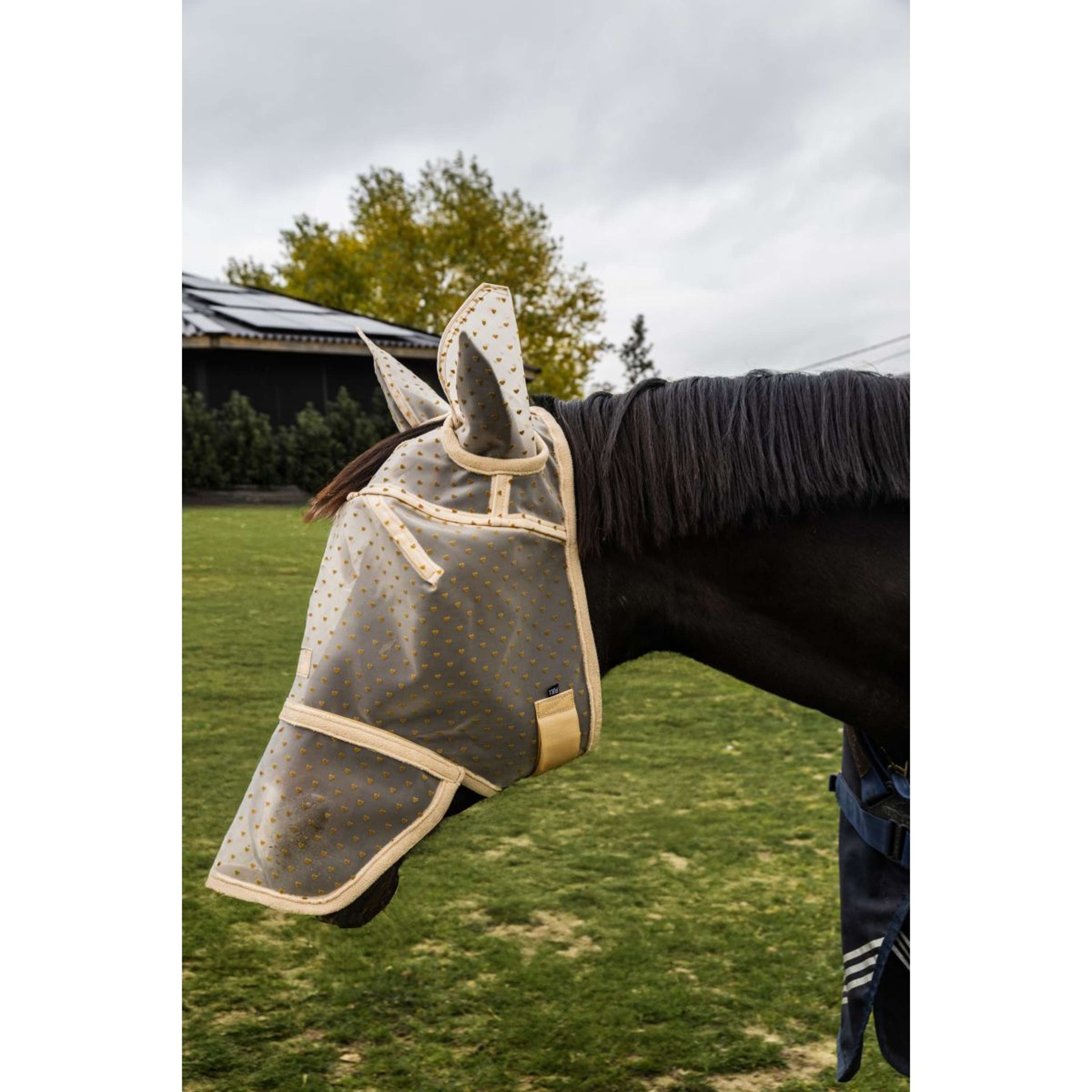 Kentucky Fly Mask Heart with Ears and Nose Beige