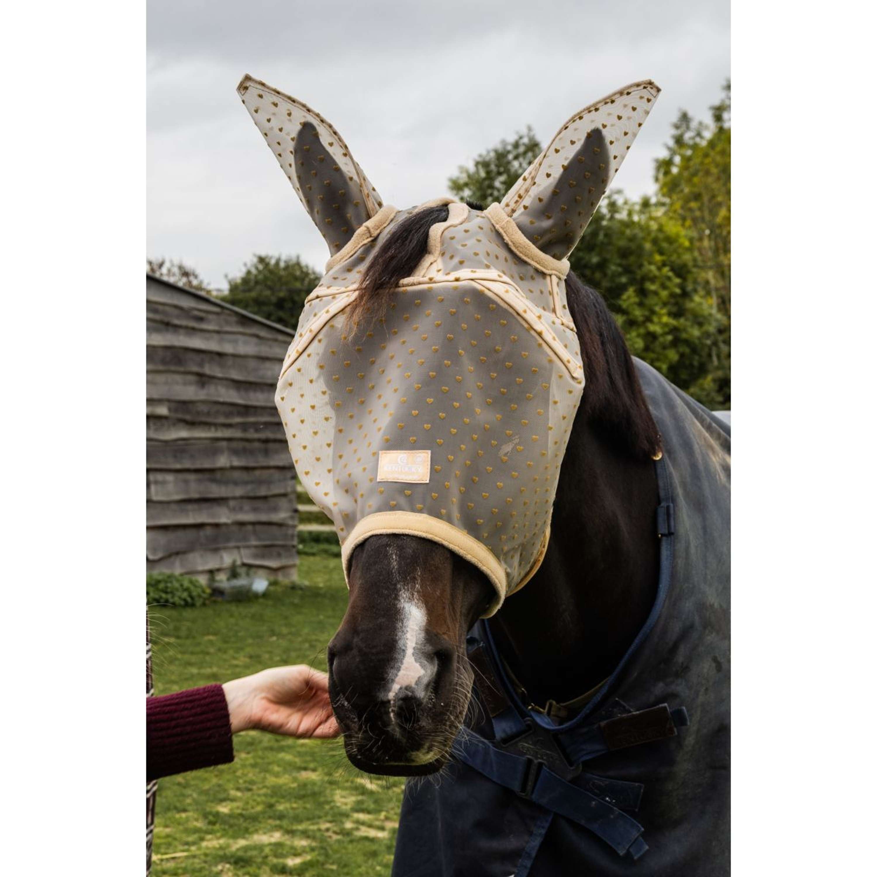 Kentucky Fly Mask Heart with Ears and Nose Beige