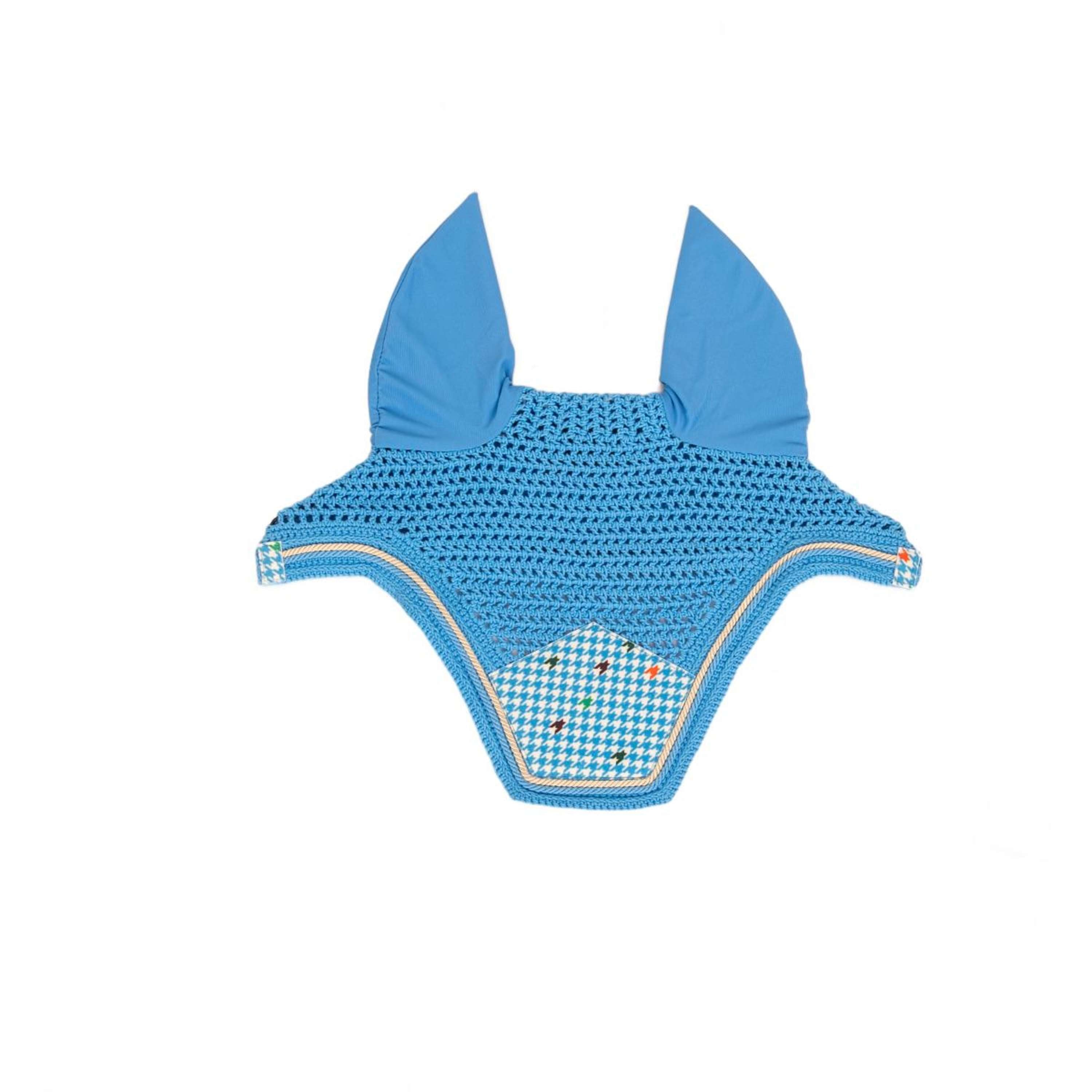 Kentucky Ear Bonnet Wellington Velvet Pied De Poule Navy