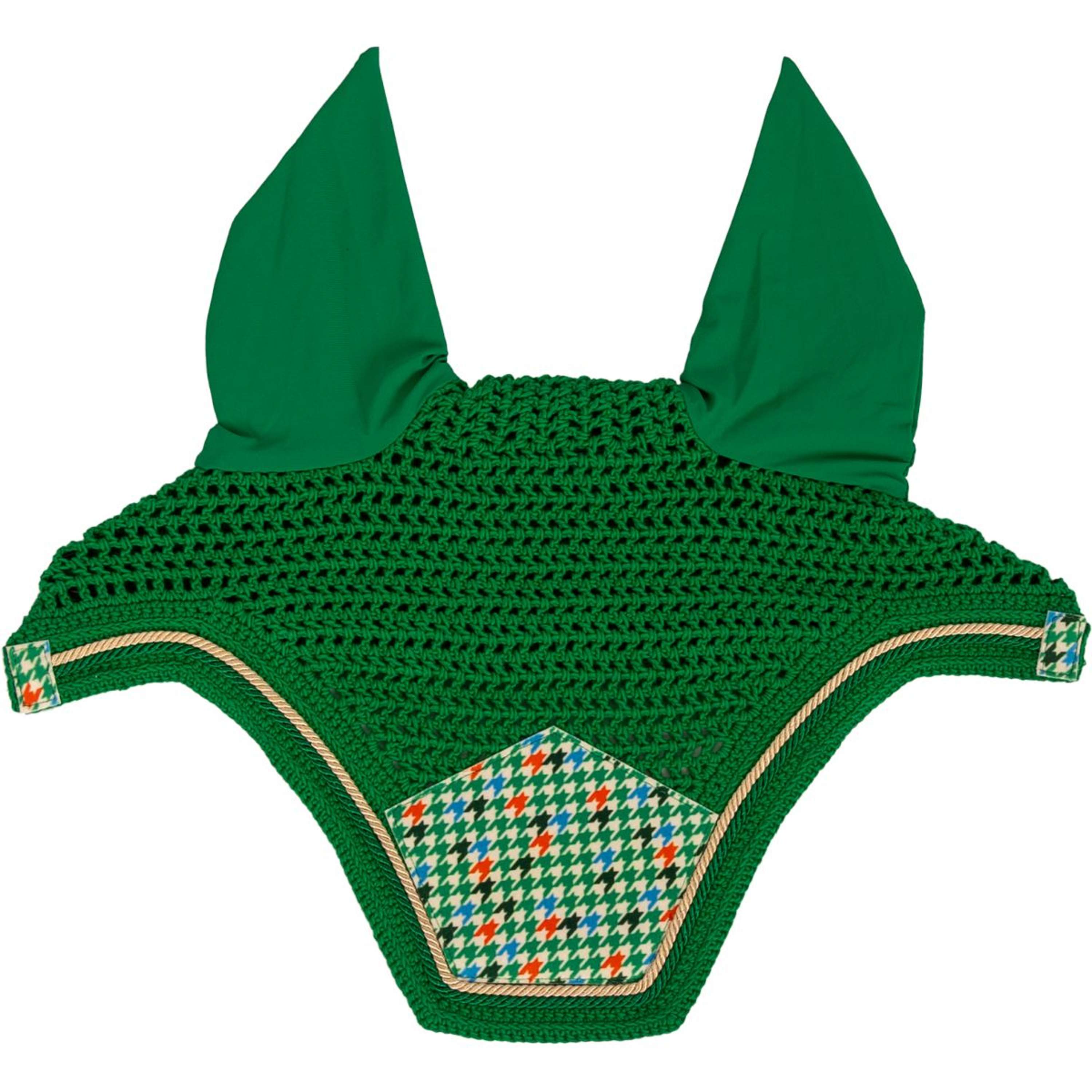 Kentucky Ear Bonnet Wellington Velvet Pied De Poule Light green