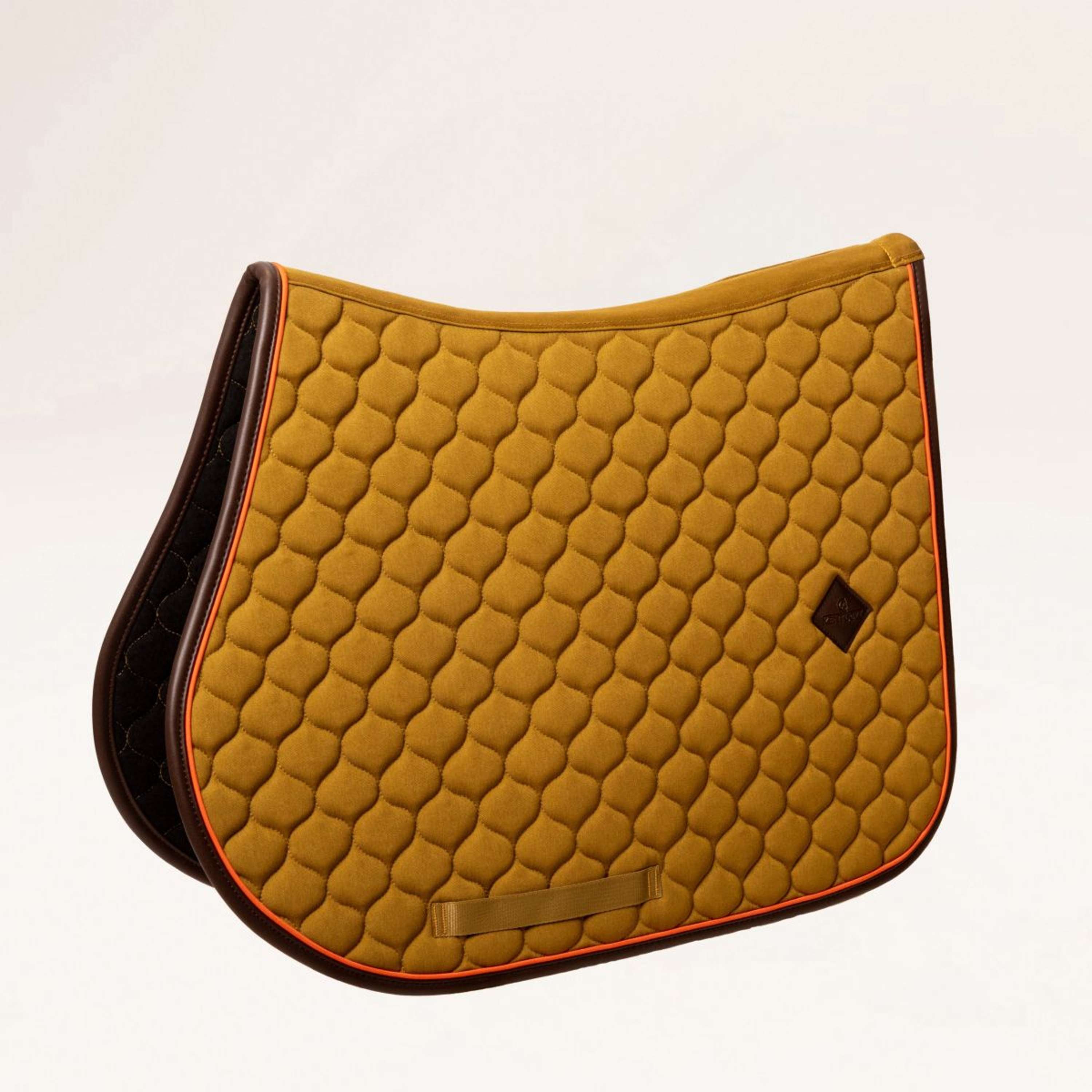 Kentucky Horsewear Saddlepad Onion Quilt Leather Neon Jumping Kaki