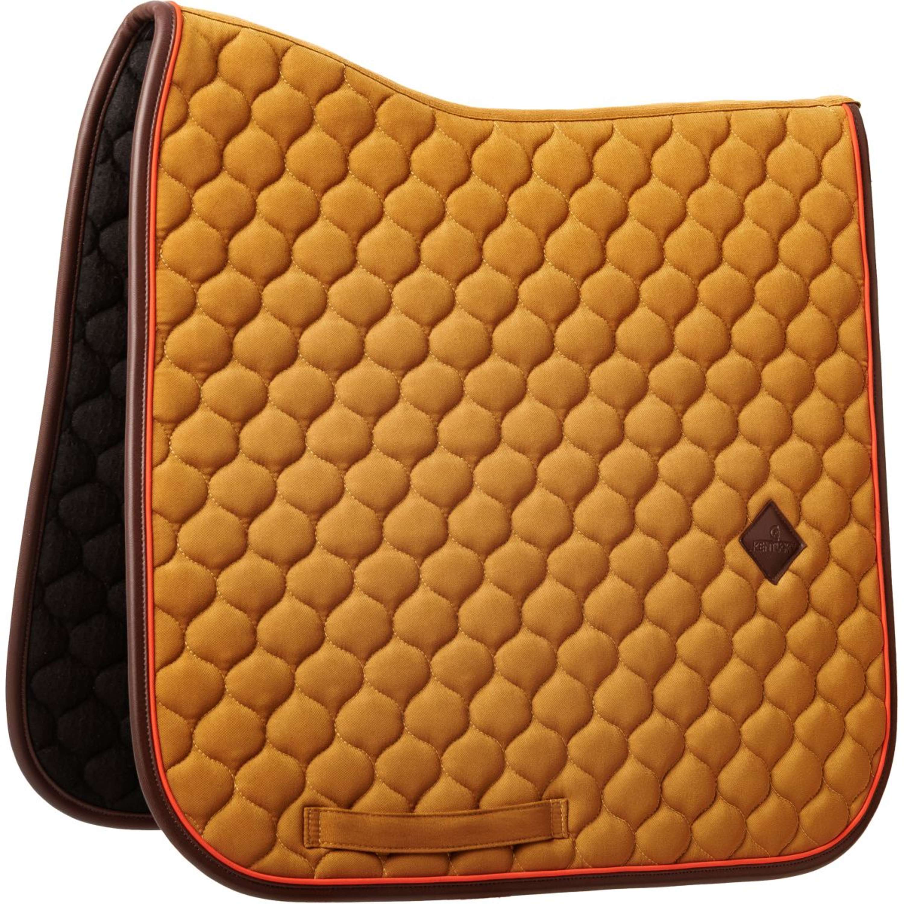 Kentucky Horsewear Saddlepad Onion Quilt Leather Neon Dressage Kaki
