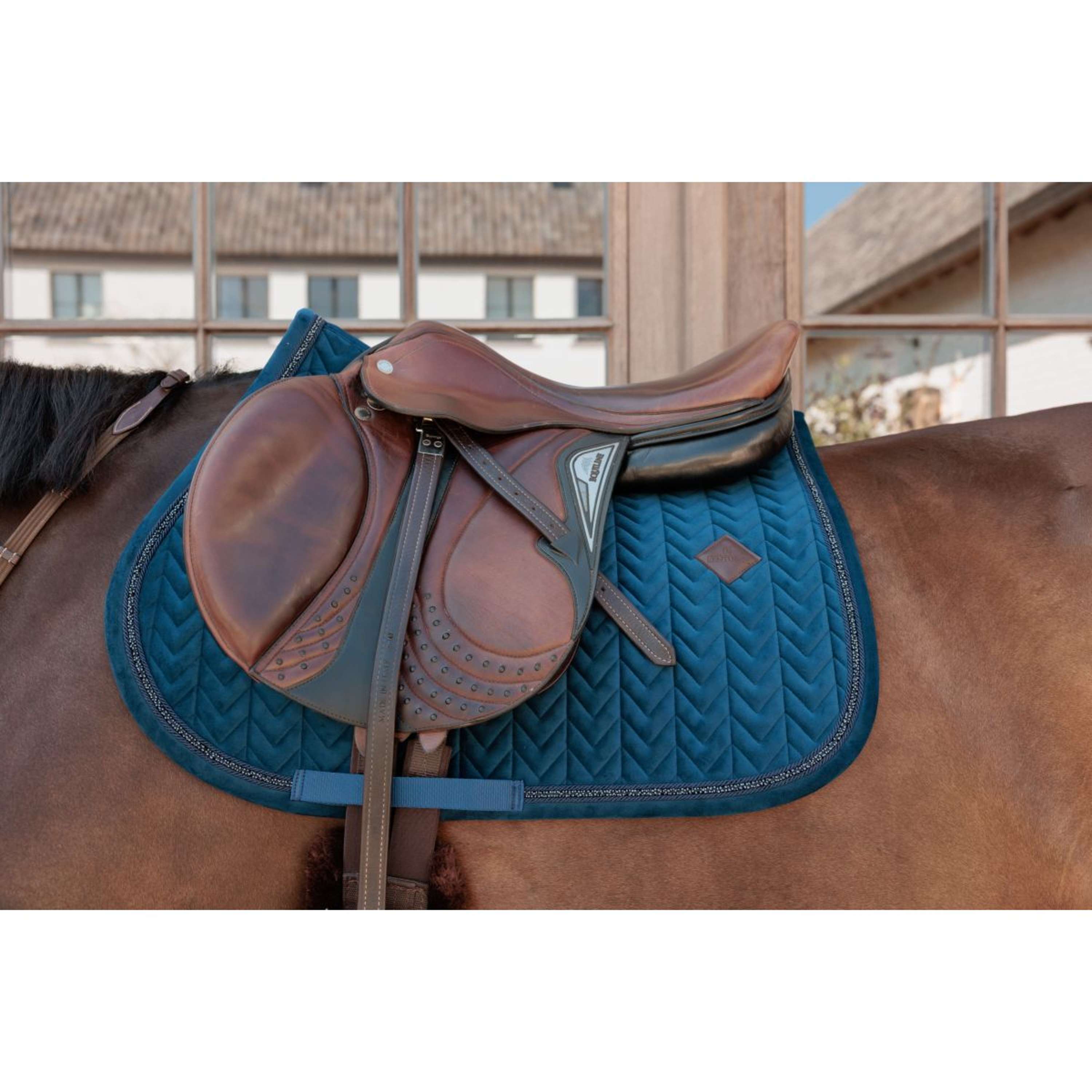 Kentucky Saddlepad Velvet Mini Pearls Jumping Navy