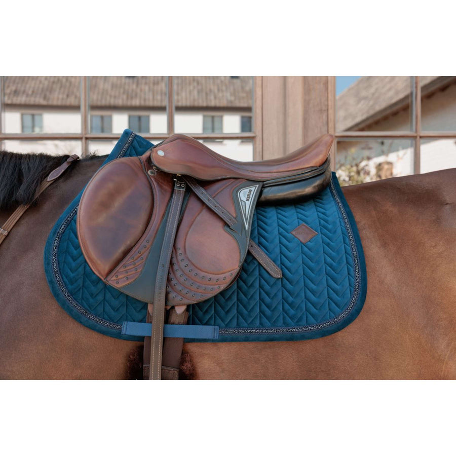 Kentucky Saddlepad Velvet Mini Pearls Jumping Navy