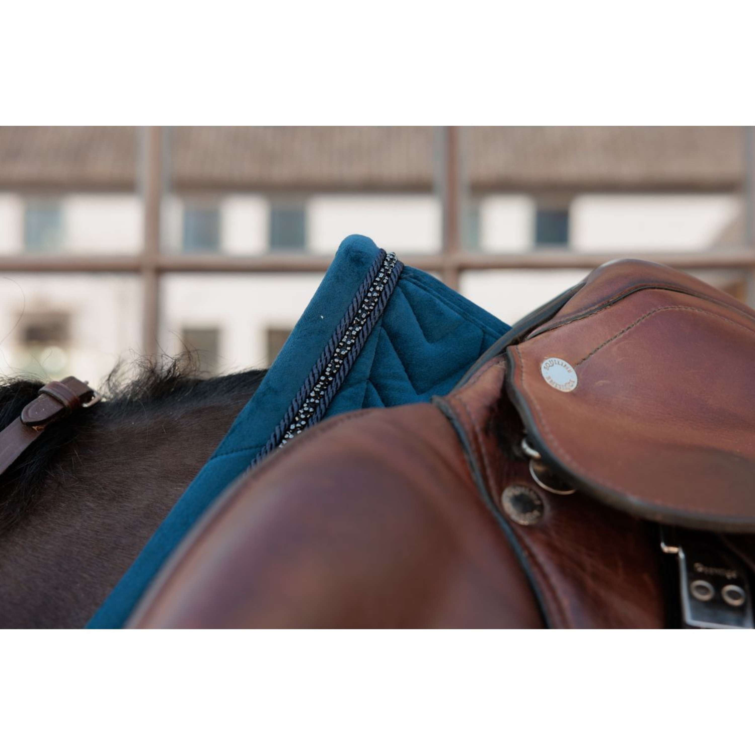 Kentucky Saddlepad Velvet Mini Pearls Jumping Navy