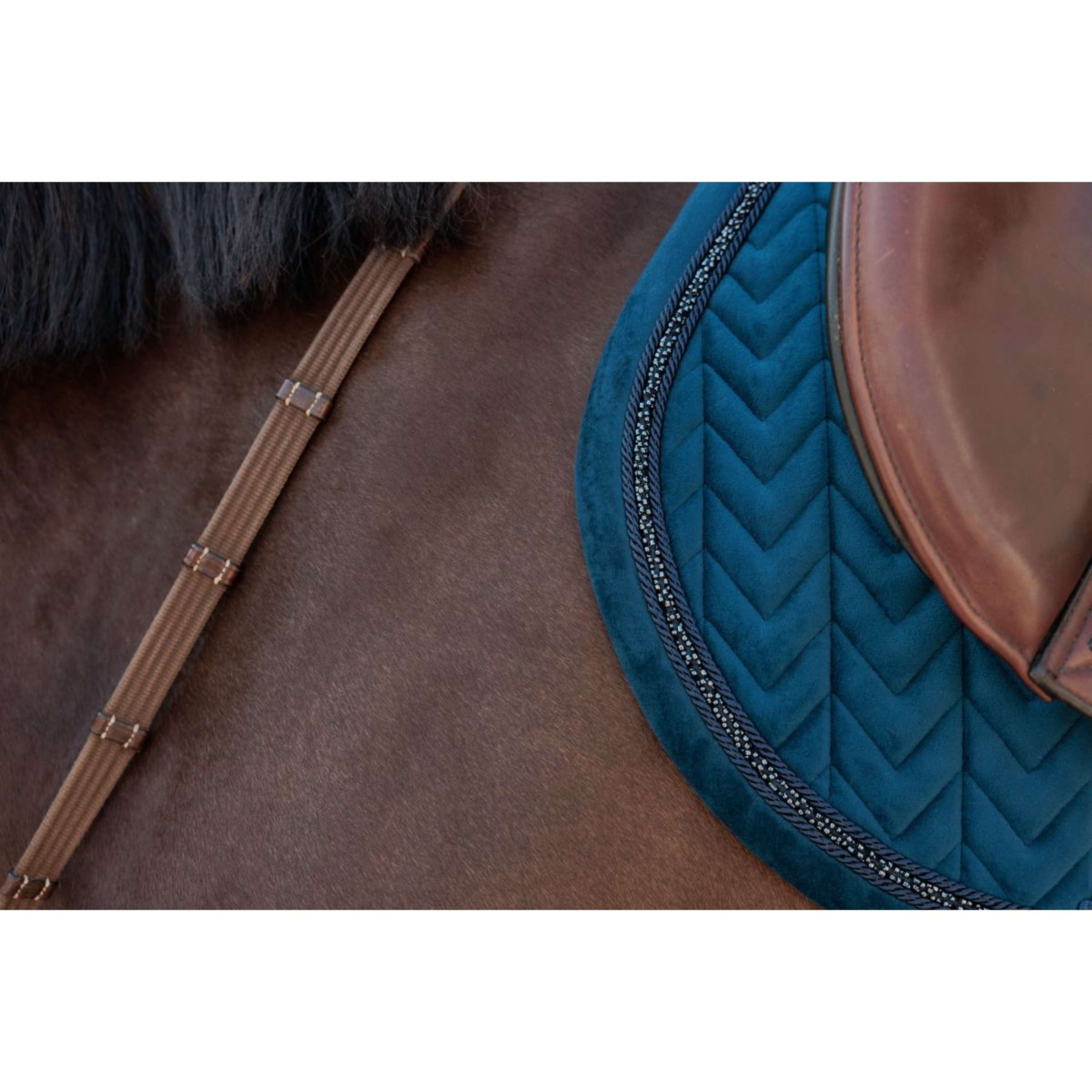Kentucky Saddlepad Velvet Mini Pearls Jumping Navy