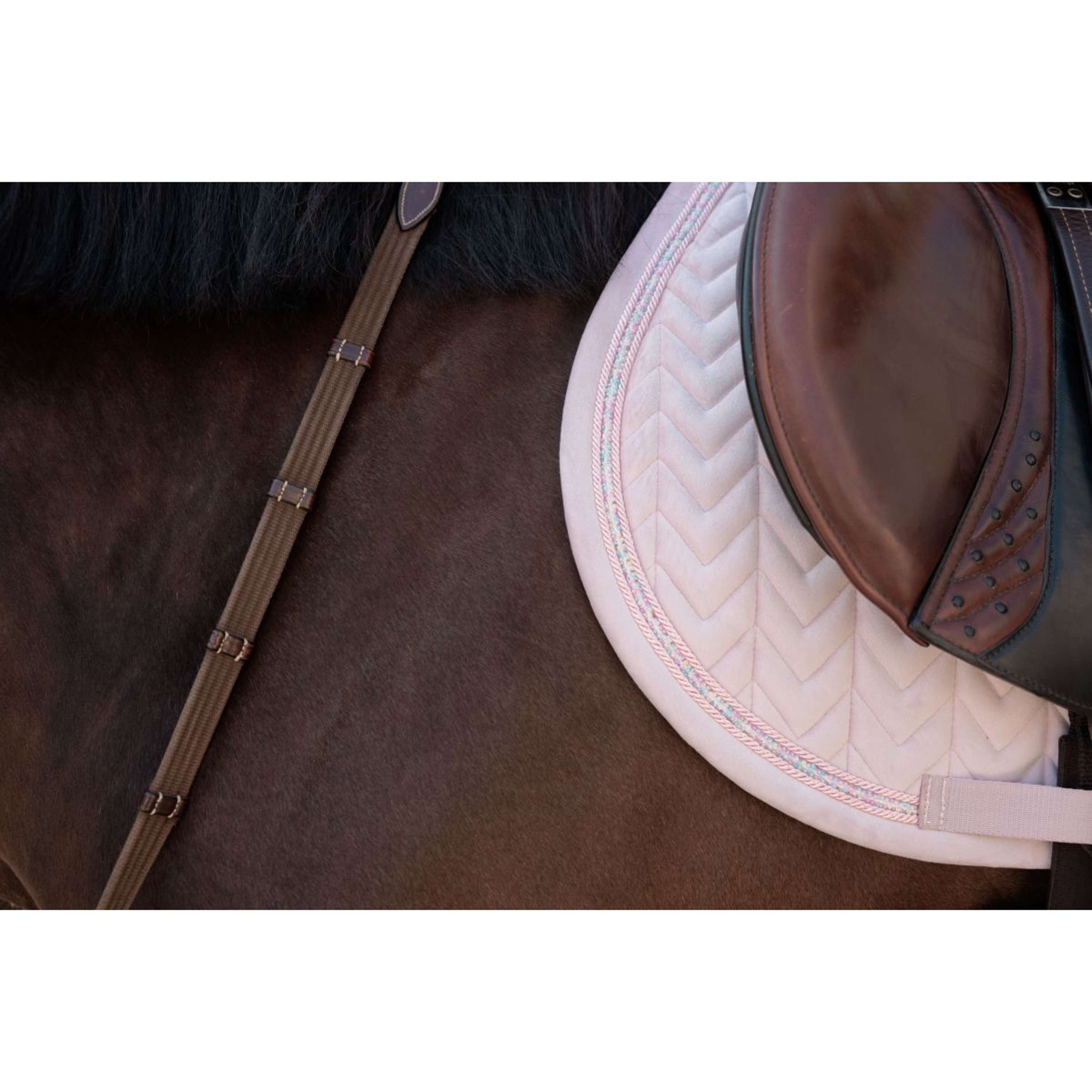 Kentucky Saddlepad Velvet Mini Pearls Jumping Old Rose