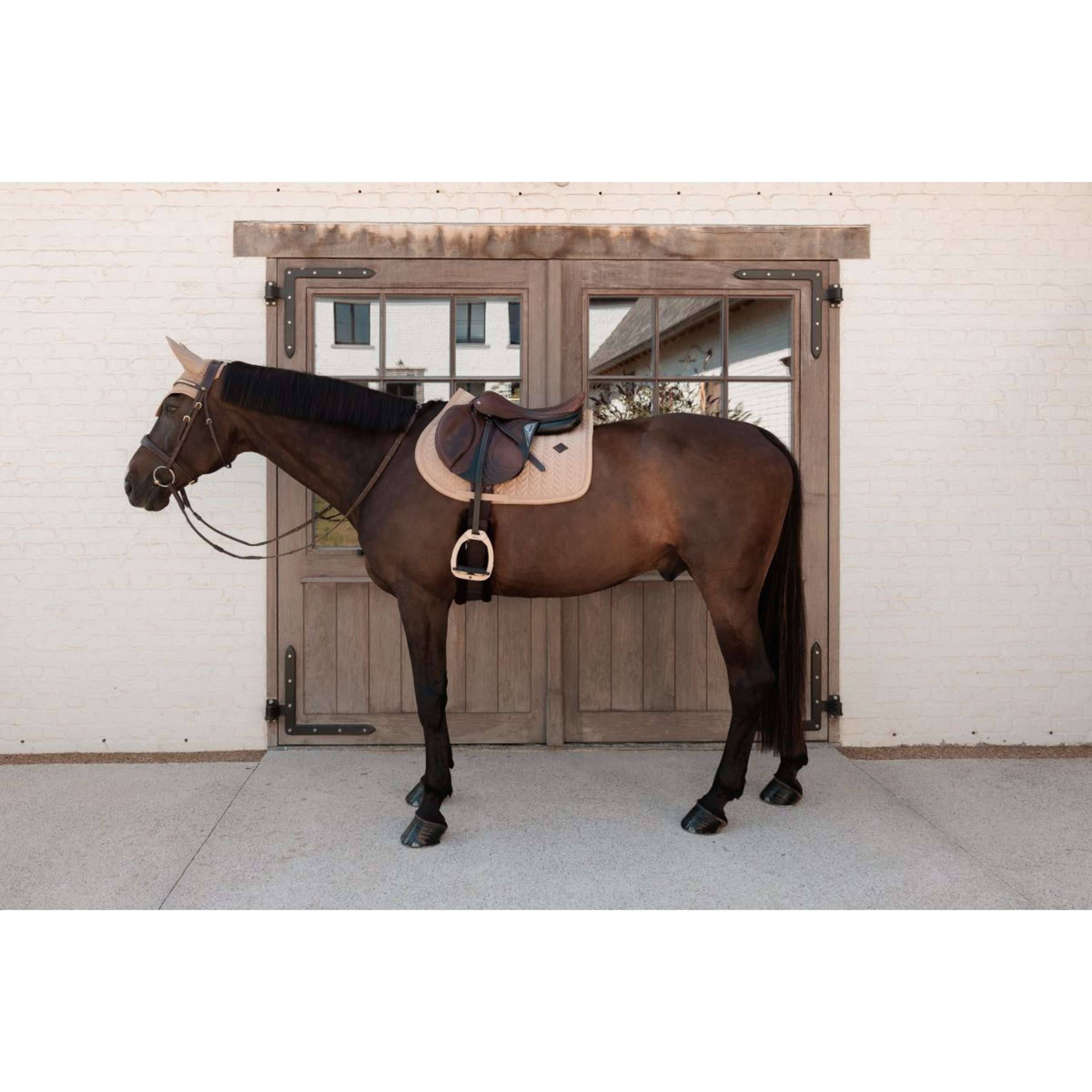 Kentucky Saddlepad Velvet Mini Pearls Jumping Beige