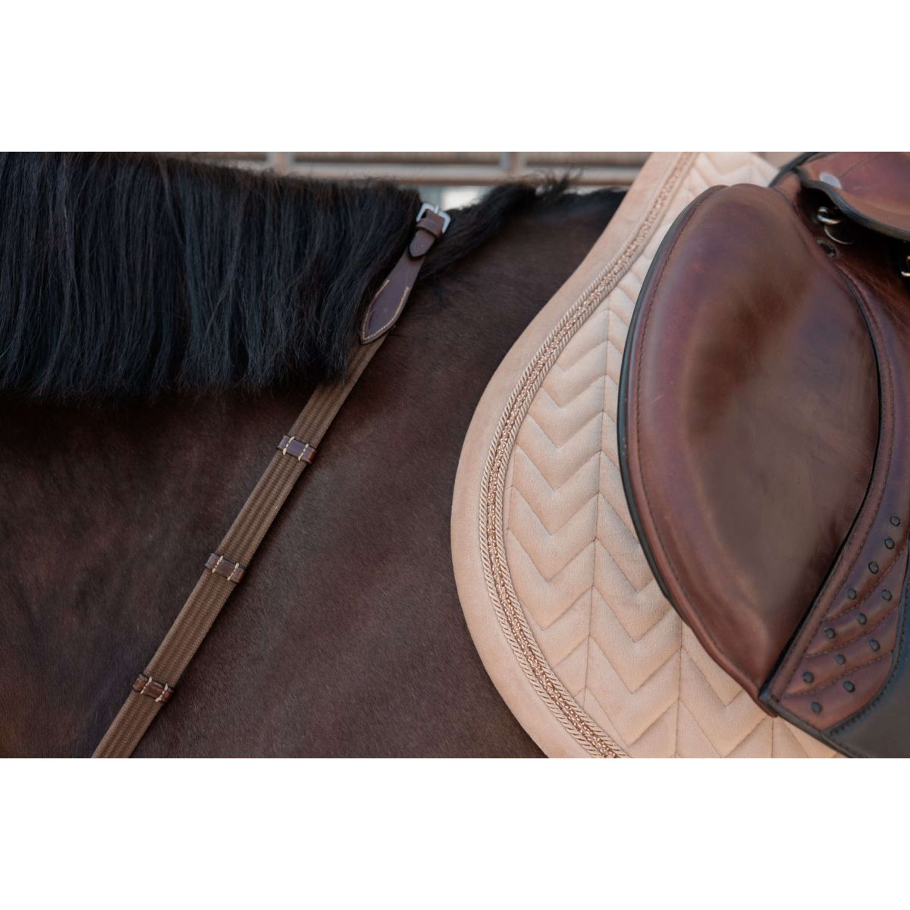 Kentucky Saddlepad Velvet Mini Pearls Jumping Beige