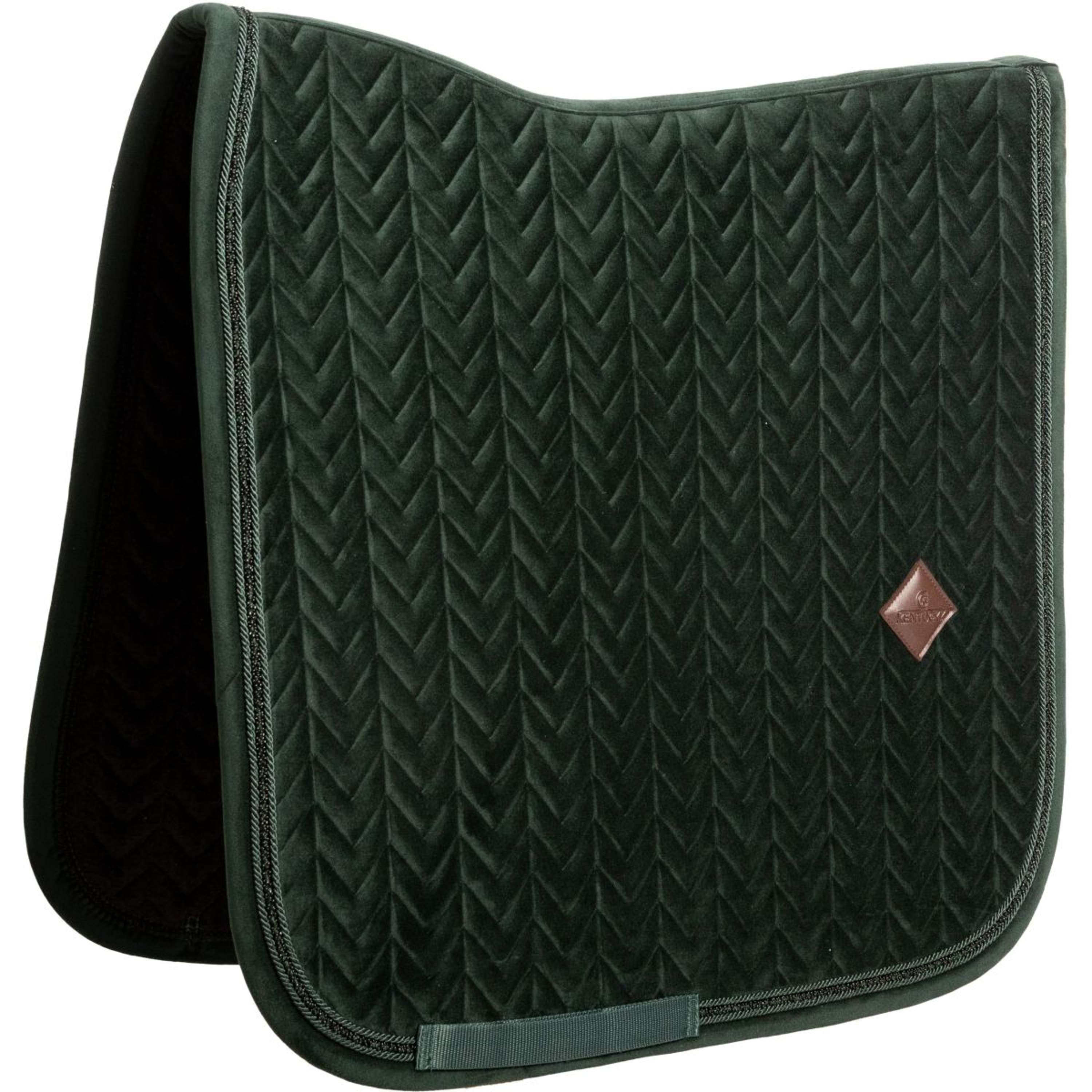 Kentucky Saddlepad Velvet Mini Pearls Dressage Pine Green