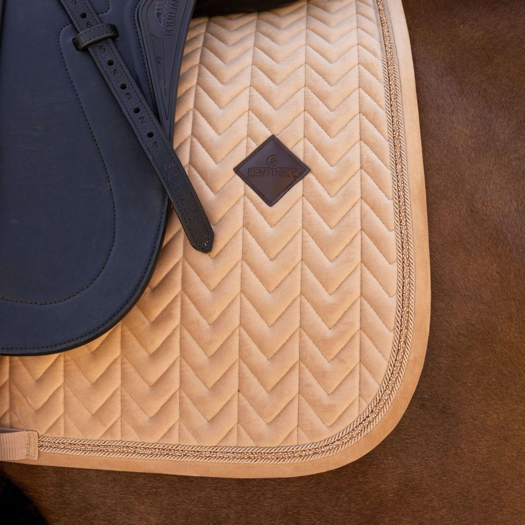 Kentucky Saddlepad Velvet Mini Pearls Dressage Beige