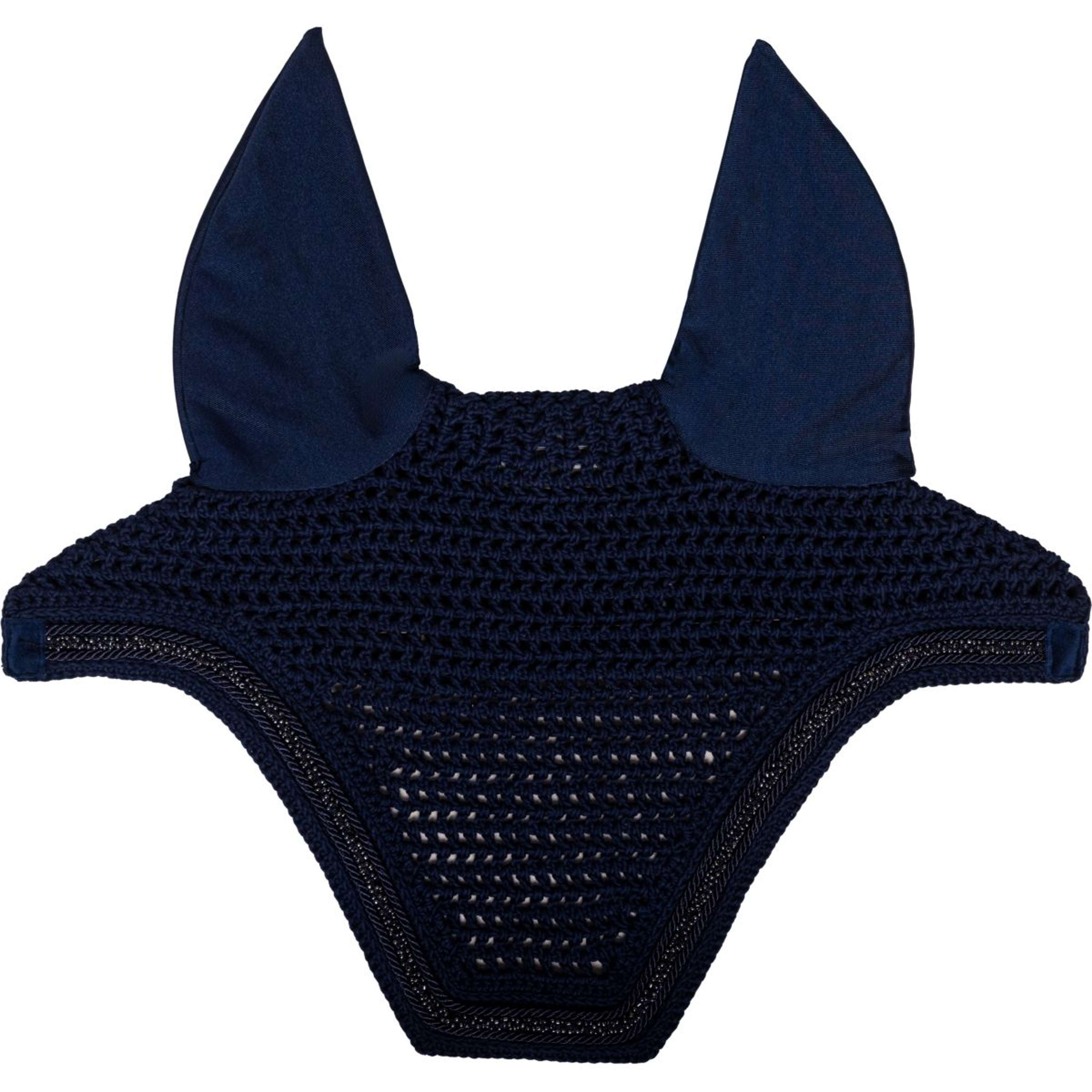 Kentucky Ear Bonnet Wellington Soundless Velvet Mini Pearls Navy