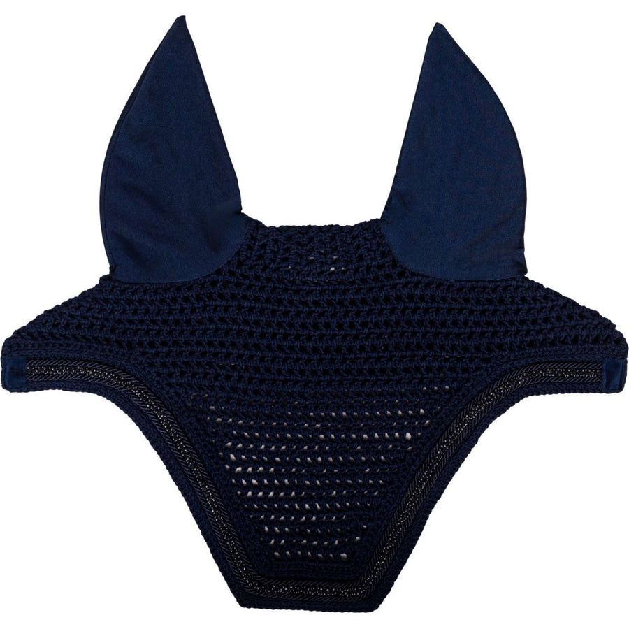 Kentucky Ear Bonnet Wellington Soundless Velvet Mini Pearls Navy