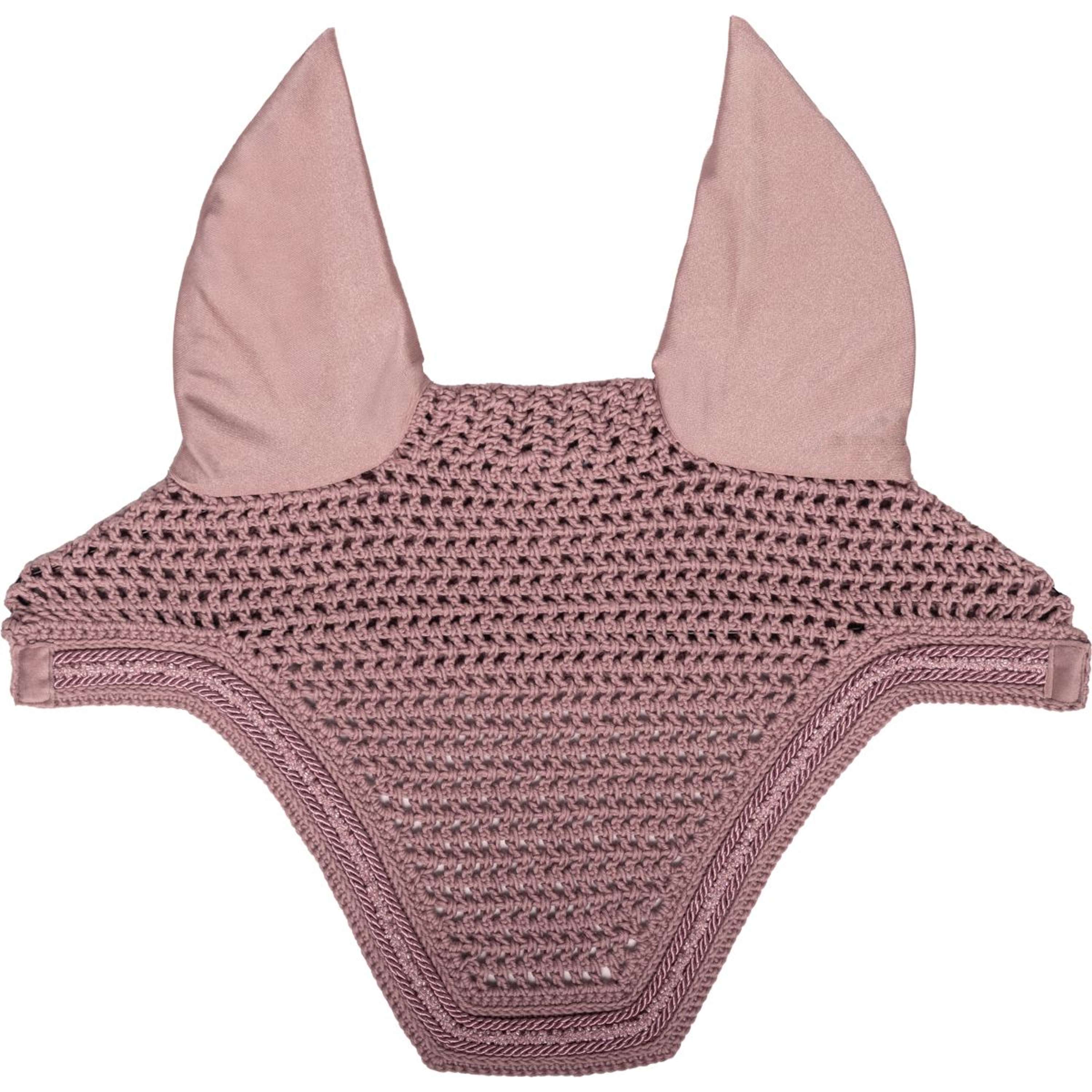 Kentucky Ear Bonnet Wellington Soundless Velvet Mini Pearls Old Rose