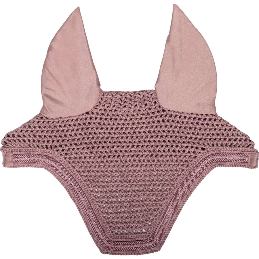 Kentucky Ear Bonnet Wellington Soundless Velvet Mini Pearls Old Rose