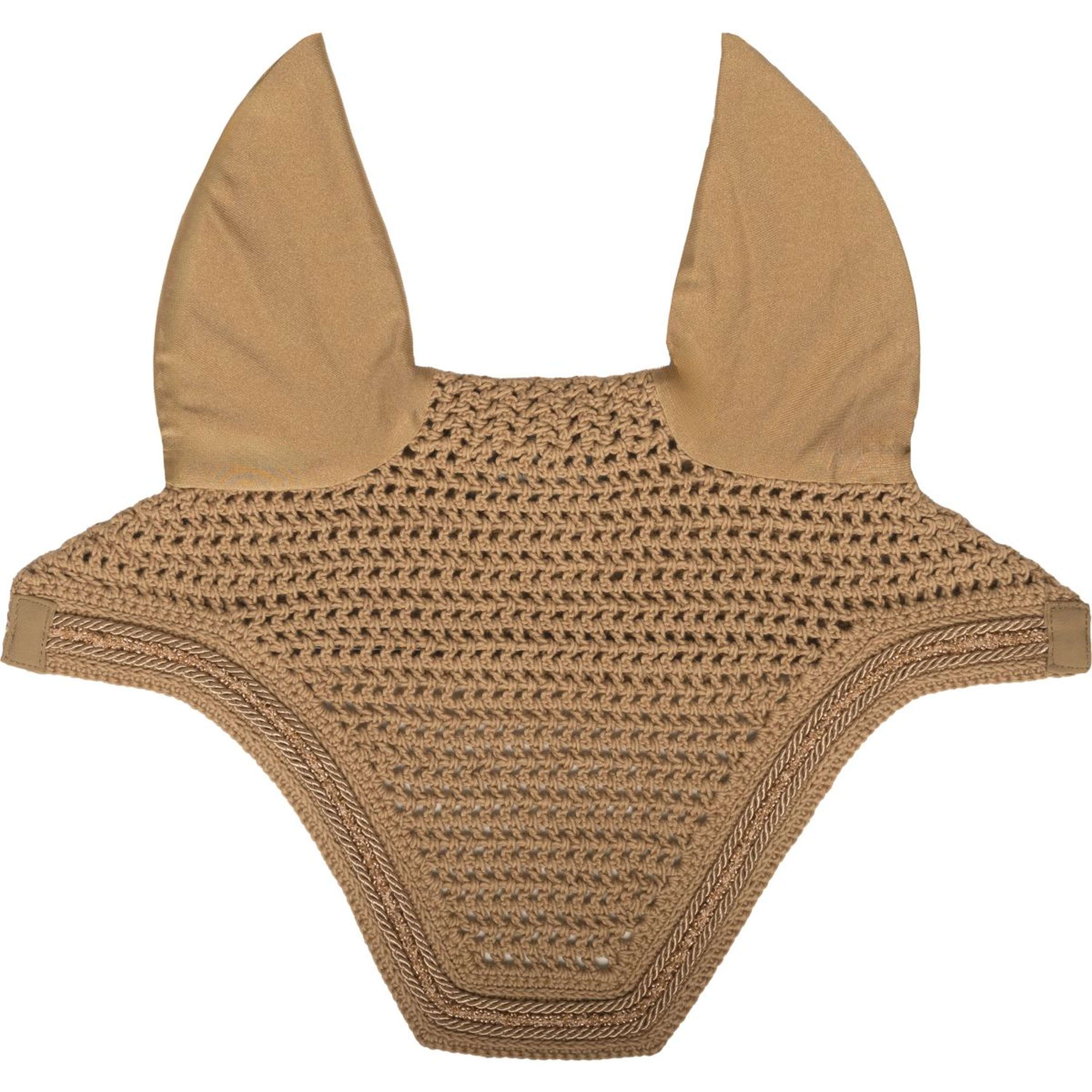 Kentucky Ear Bonnet Wellington Soundless Velvet Mini Pearls Beige