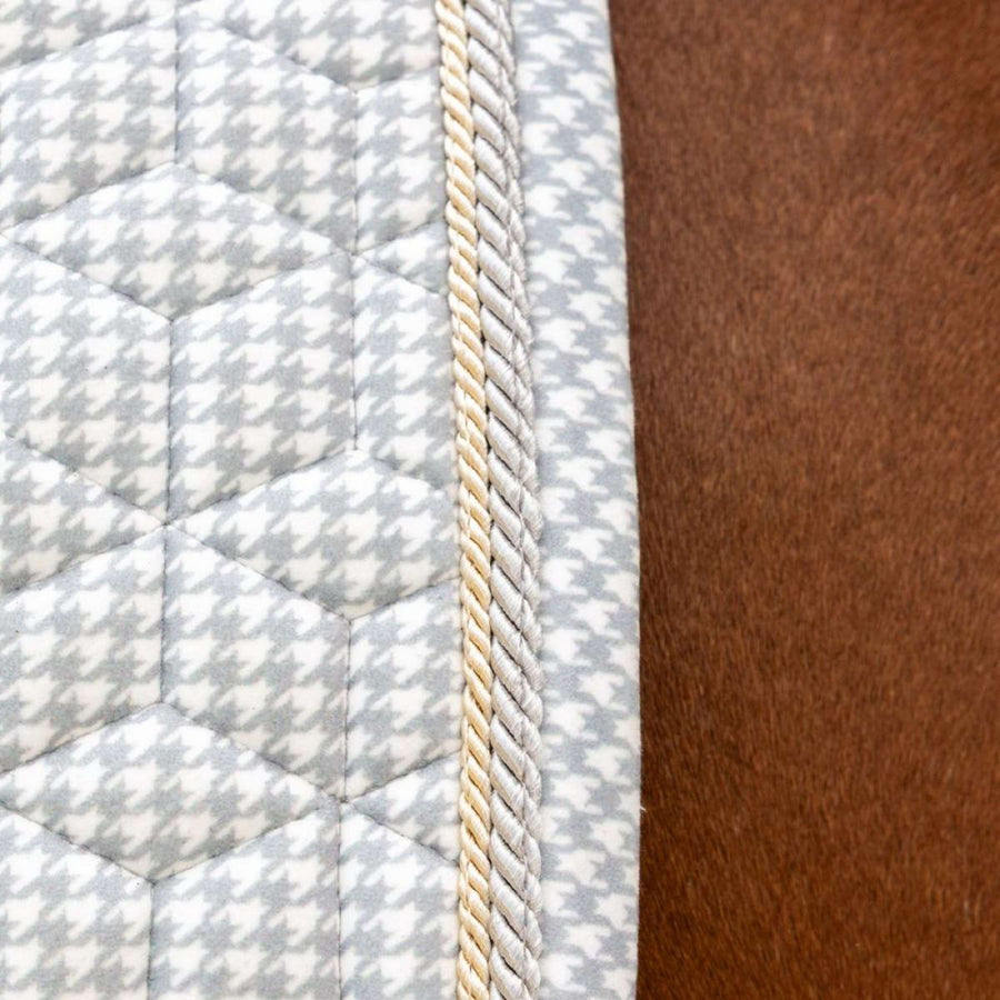 Kentucky Saddlepad Velvet Pied de Poule Jumping Grey/White
