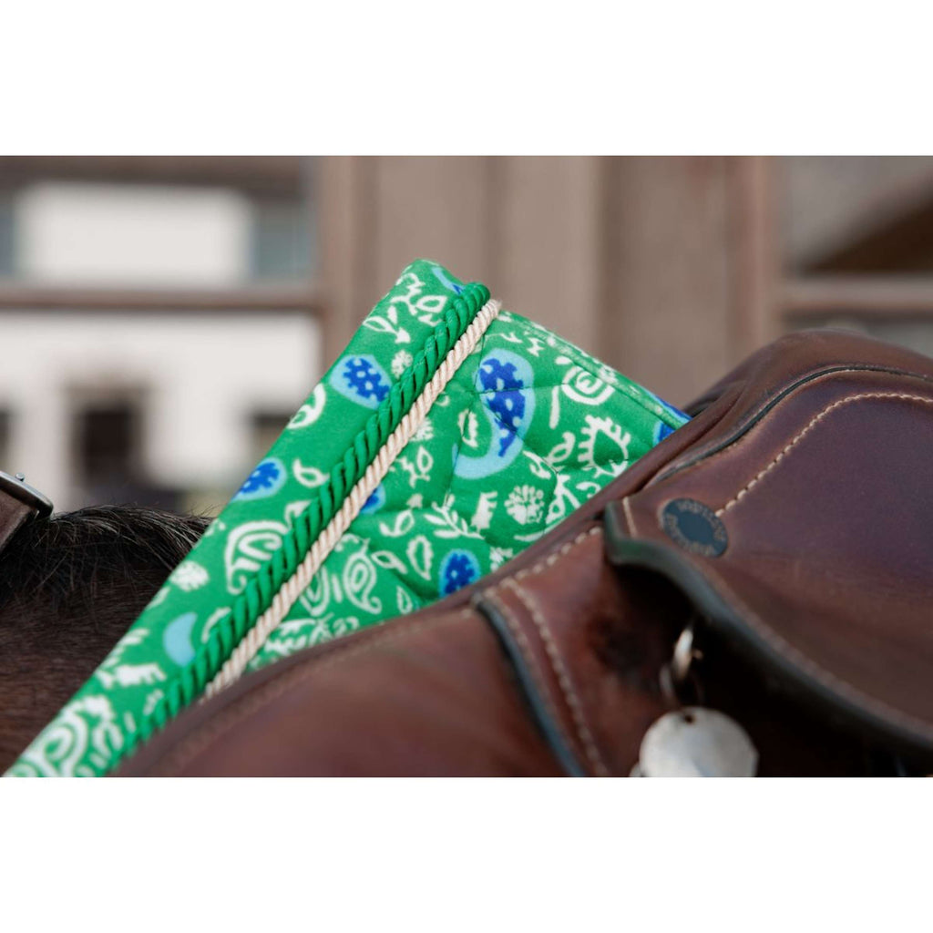 Kentucky Saddlepad Velvet Paisley Garden Jumping green/navy