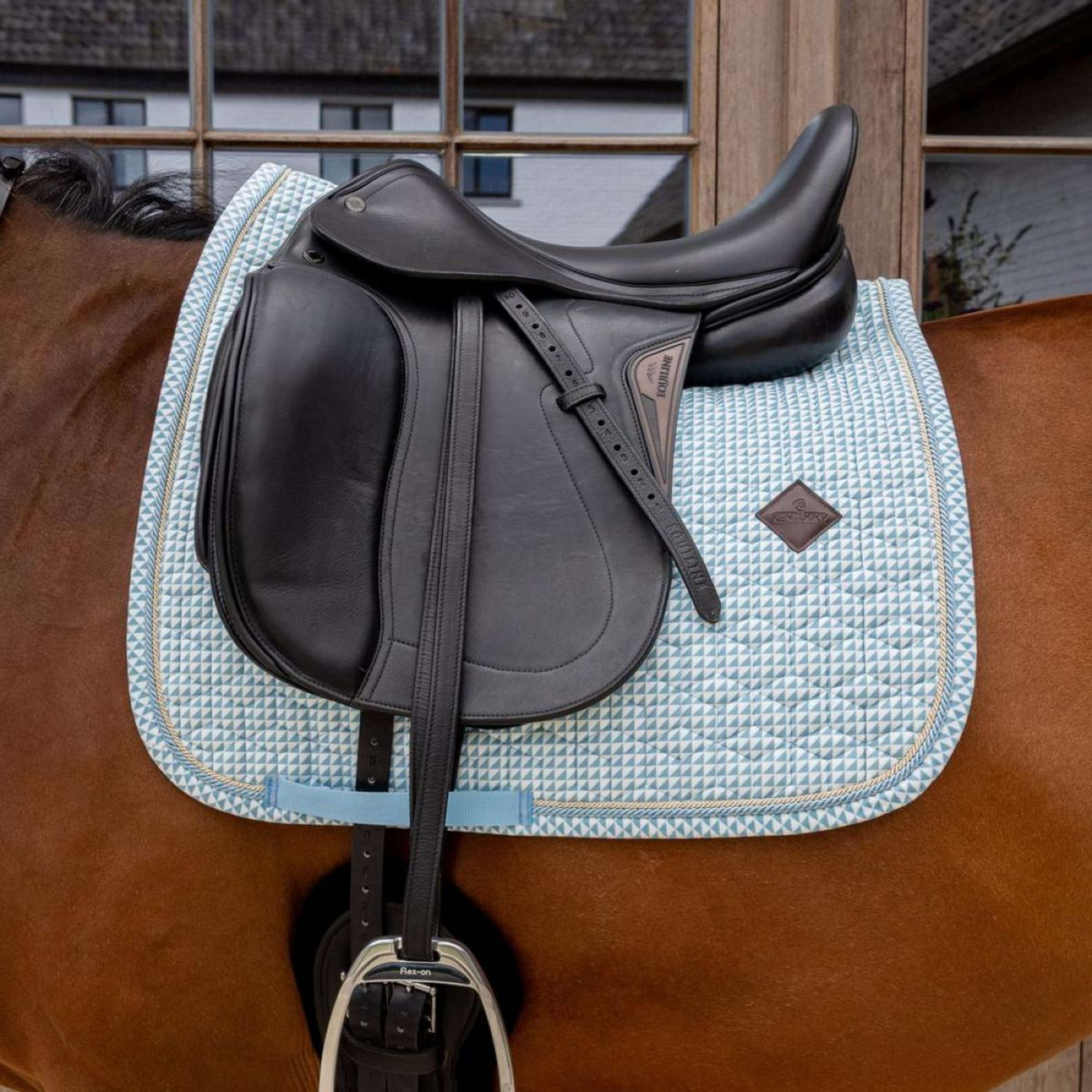 Kentucky Saddlepad Velvet Flags Dressage Lightblue