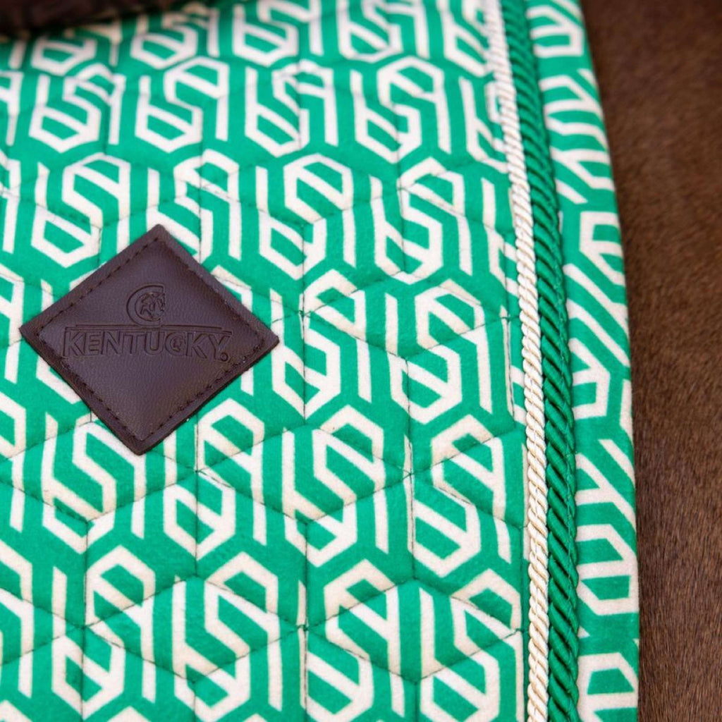 Kentucky Saddlepad Velvet Maze Cipher Jumping White/Green