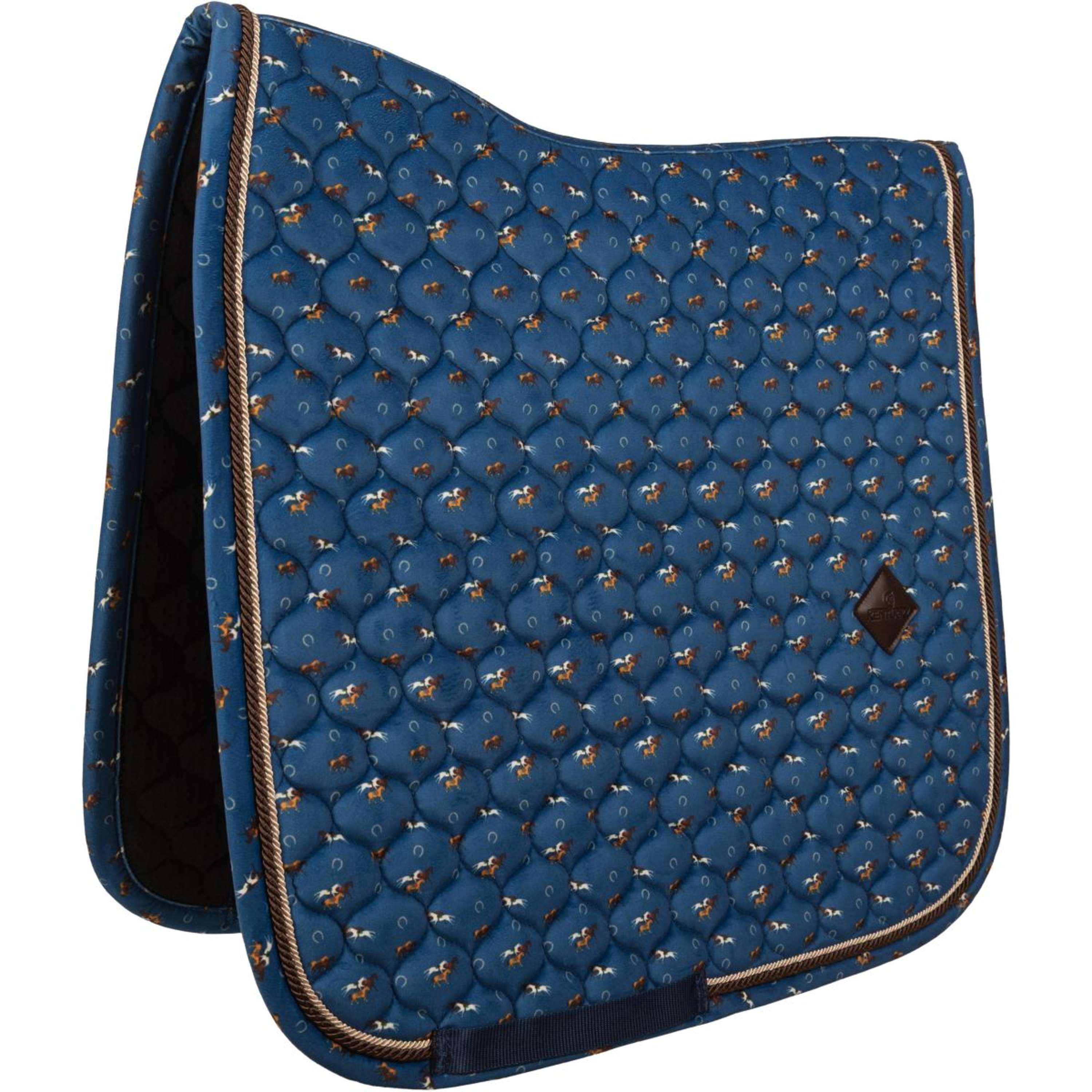 Kentucky Saddlepad Velvet Horse Printing Dressage Navy