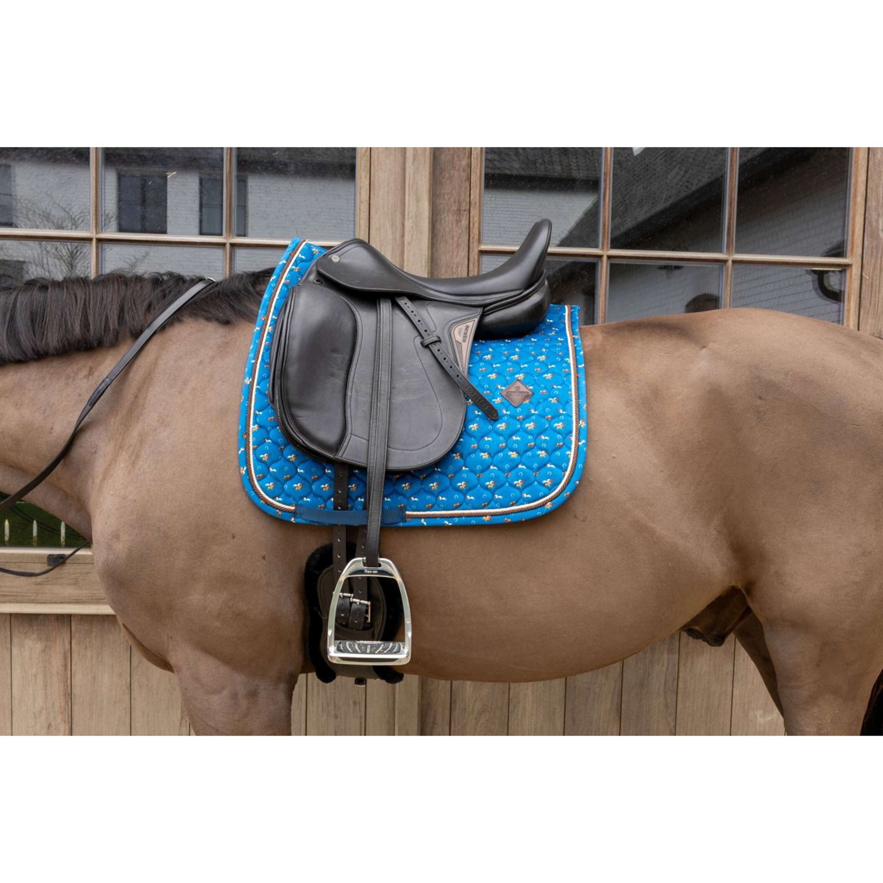 Kentucky Saddlepad Velvet Horse Printing Dressage Navy