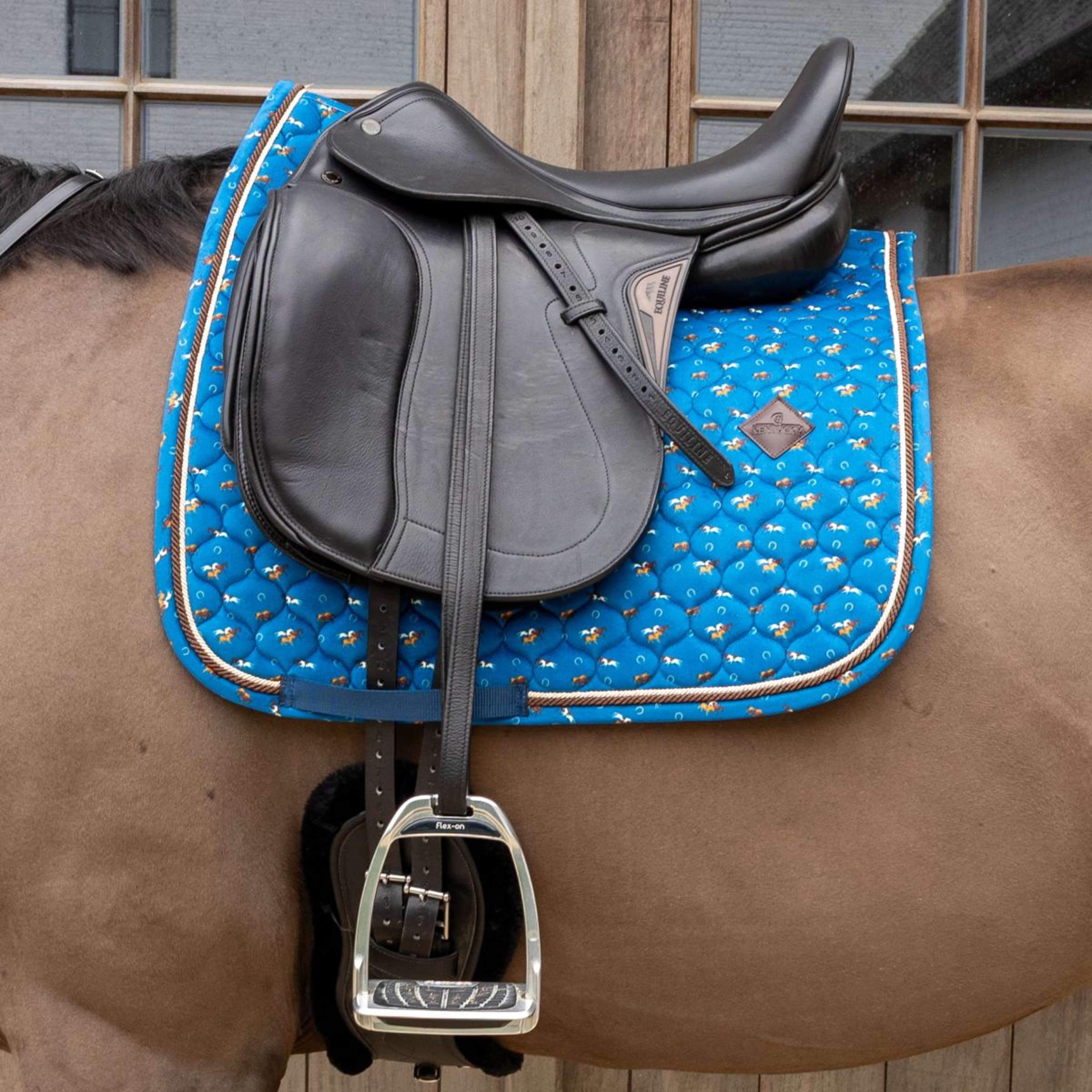 Kentucky Saddlepad Velvet Horse Printing Dressage Navy