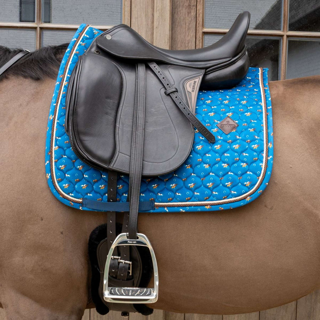 Kentucky Saddlepad Velvet Horse Printing Dressage Navy