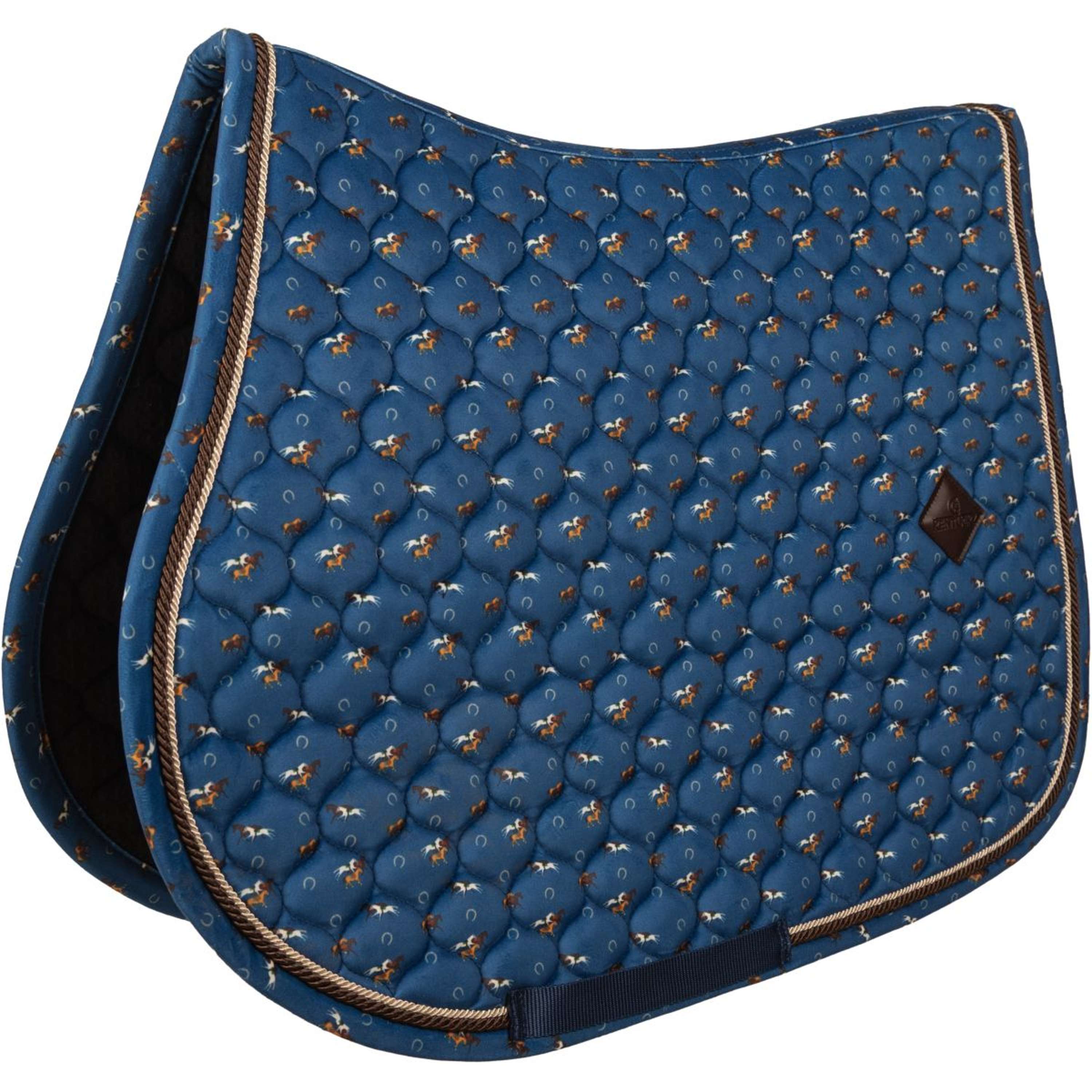Kentucky Saddlepad Velvet Horse Printing Jumping Navy