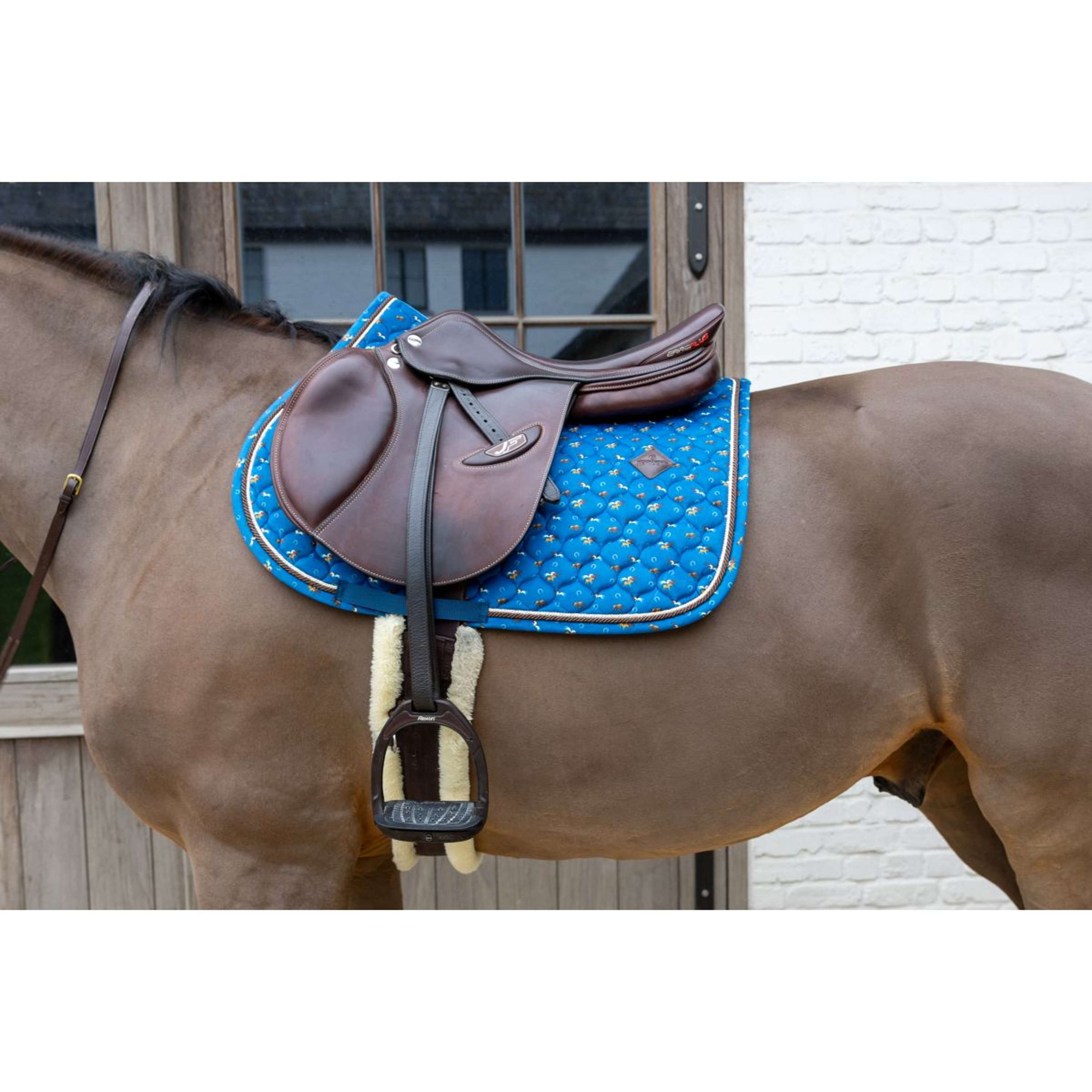 Kentucky Saddlepad Velvet Horse Printing Jumping Navy