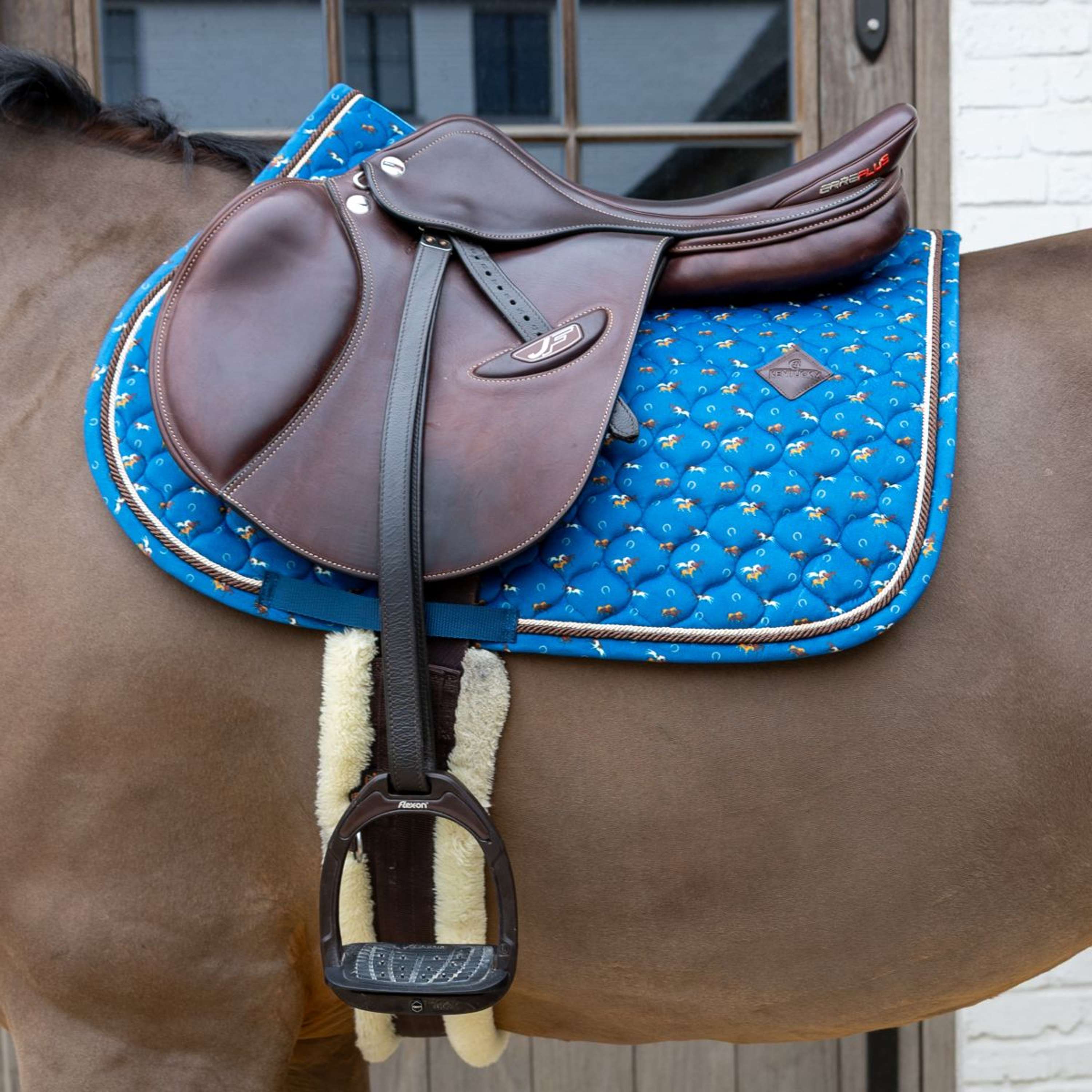 Kentucky Saddlepad Velvet Horse Printing Jumping Navy