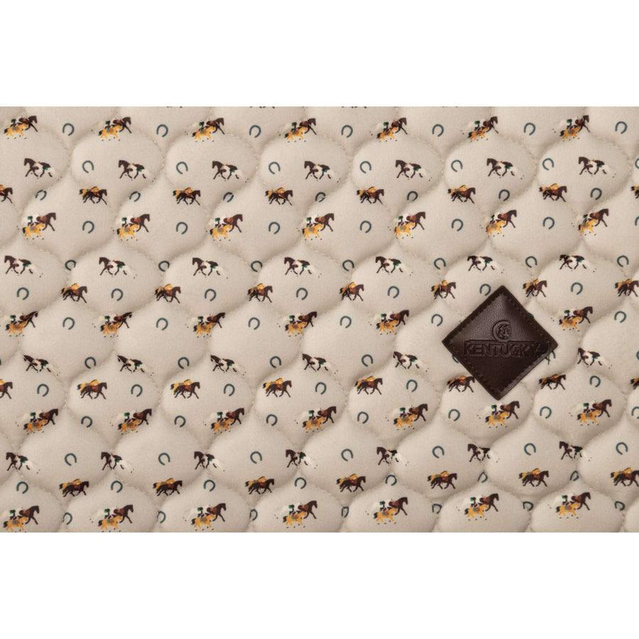 Kentucky Saddlepad Velvet Horse Printing Jumping Beige
