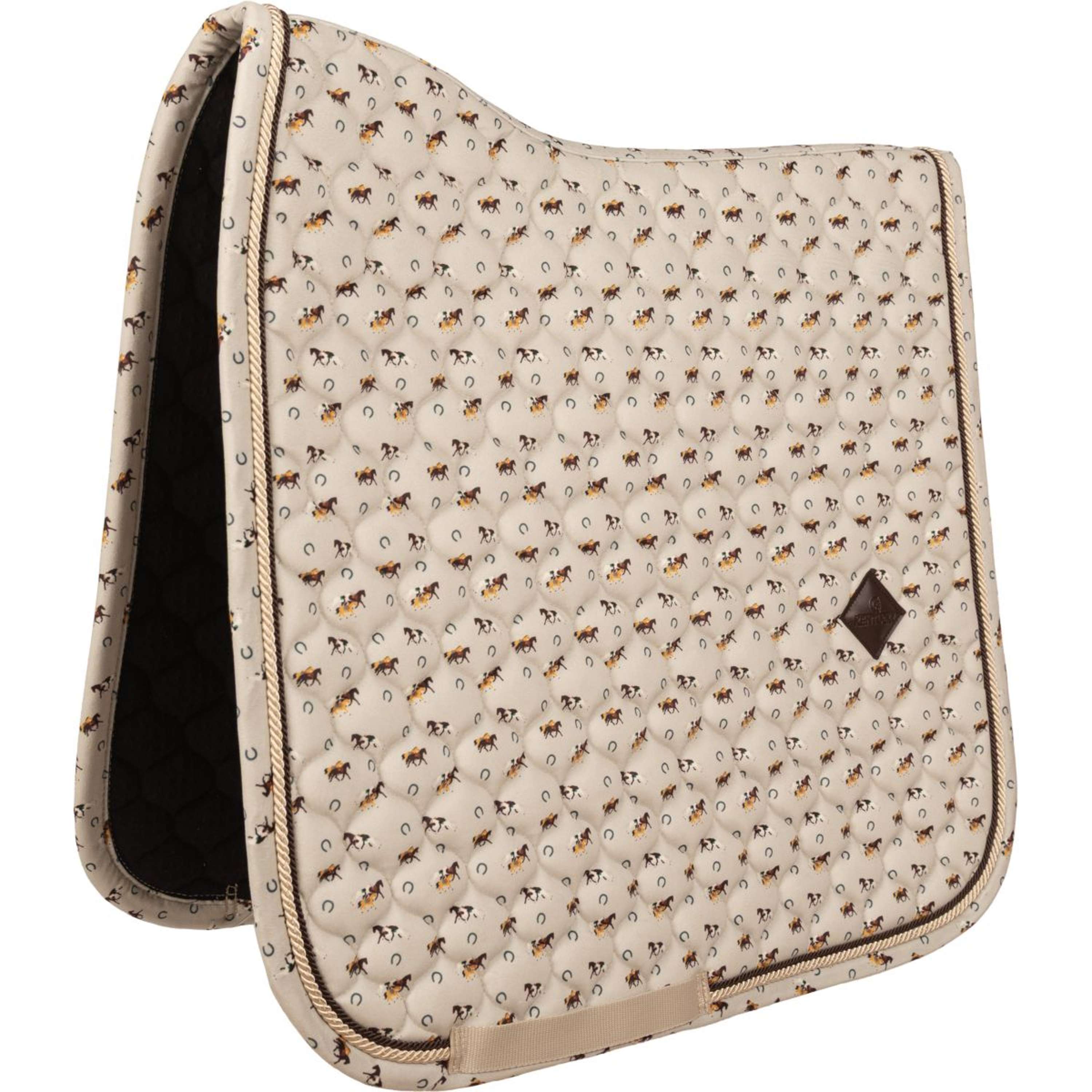 Kentucky Saddlepad Velvet Horse Printing Dressage Beige