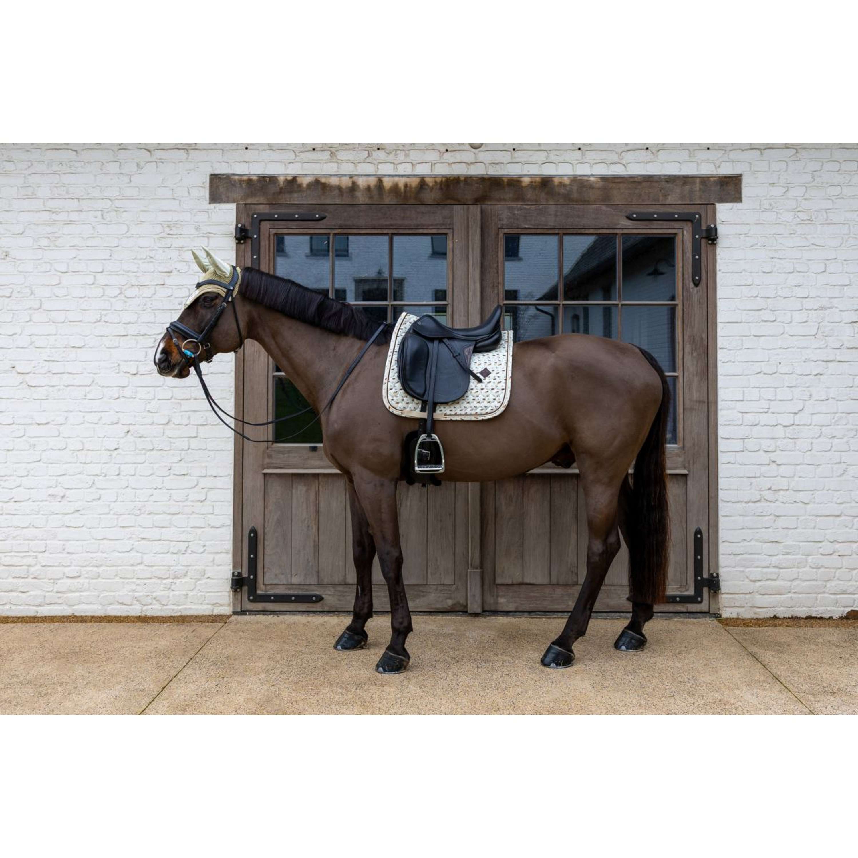 Kentucky Saddlepad Velvet Horse Printing Dressage Beige