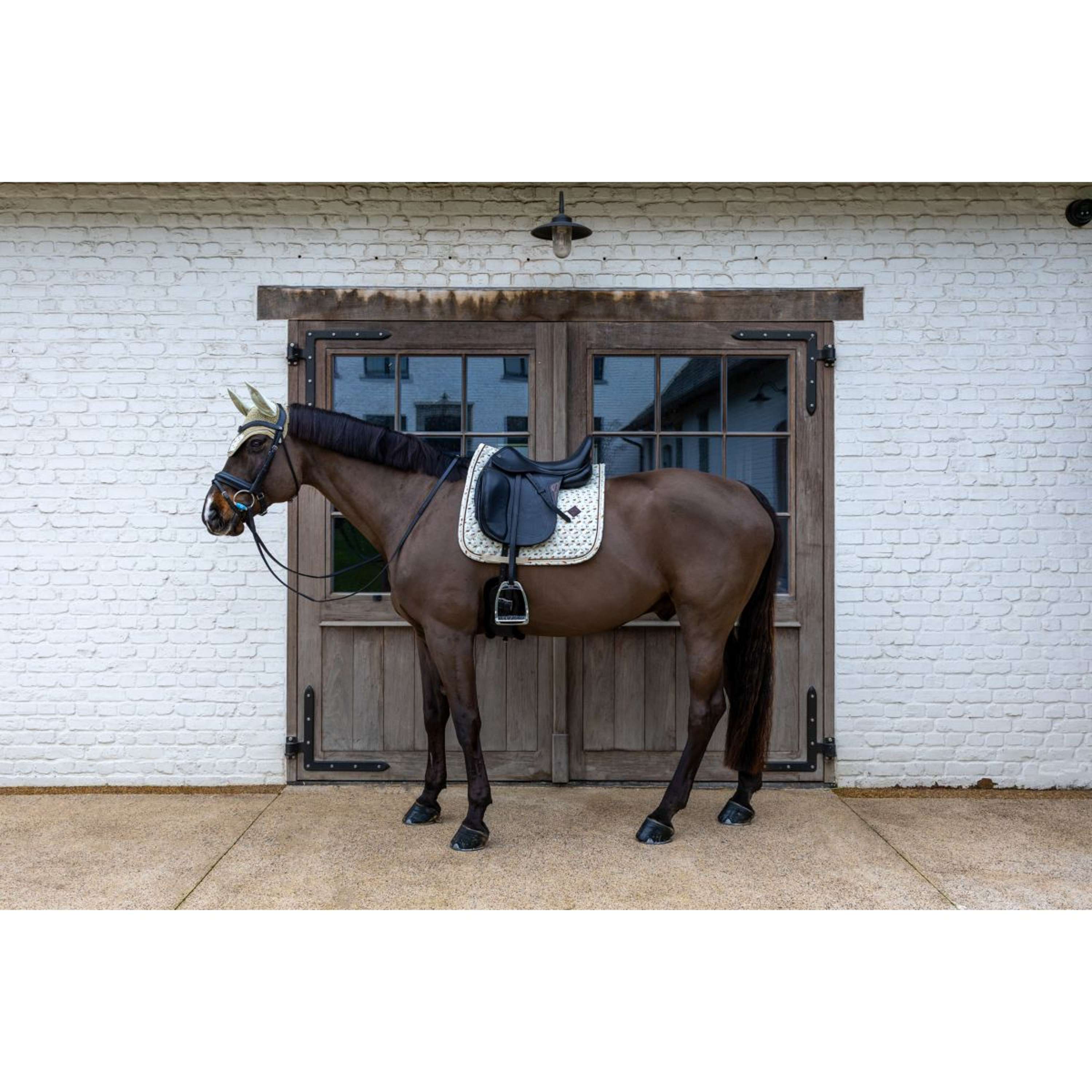 Kentucky Saddlepad Velvet Horse Printing Dressage Beige
