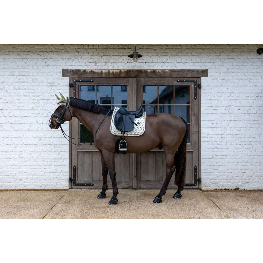 Kentucky Saddlepad Velvet Horse Printing Dressage Beige