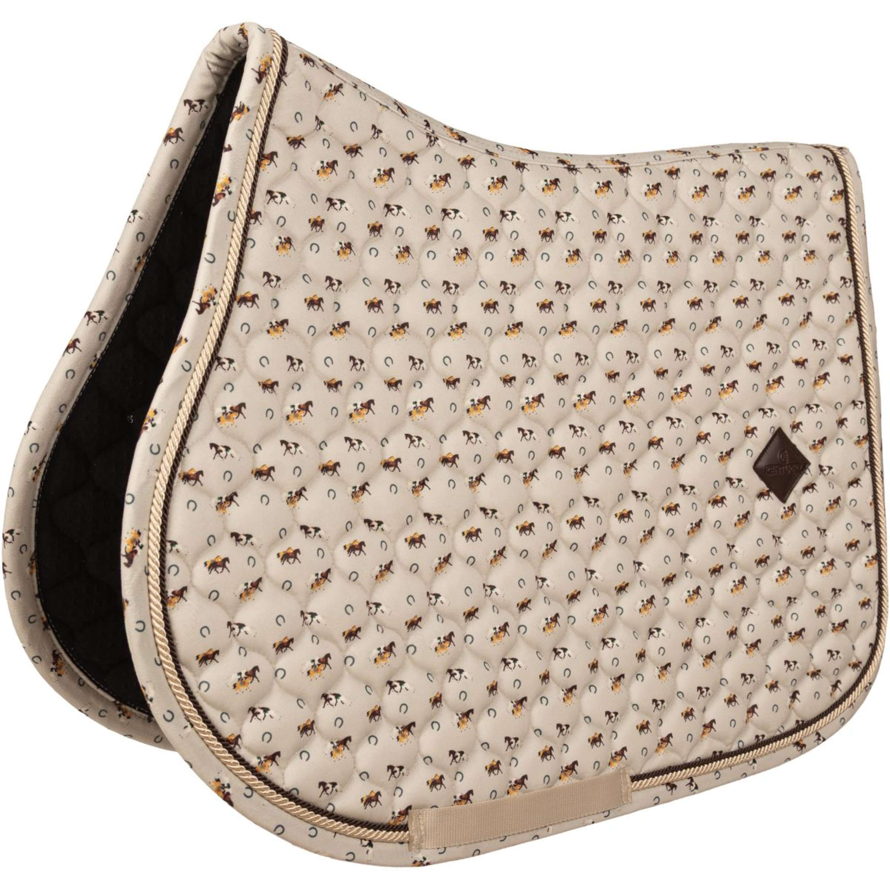 Kentucky Saddlepad Velvet Horse Printing Jumping Beige