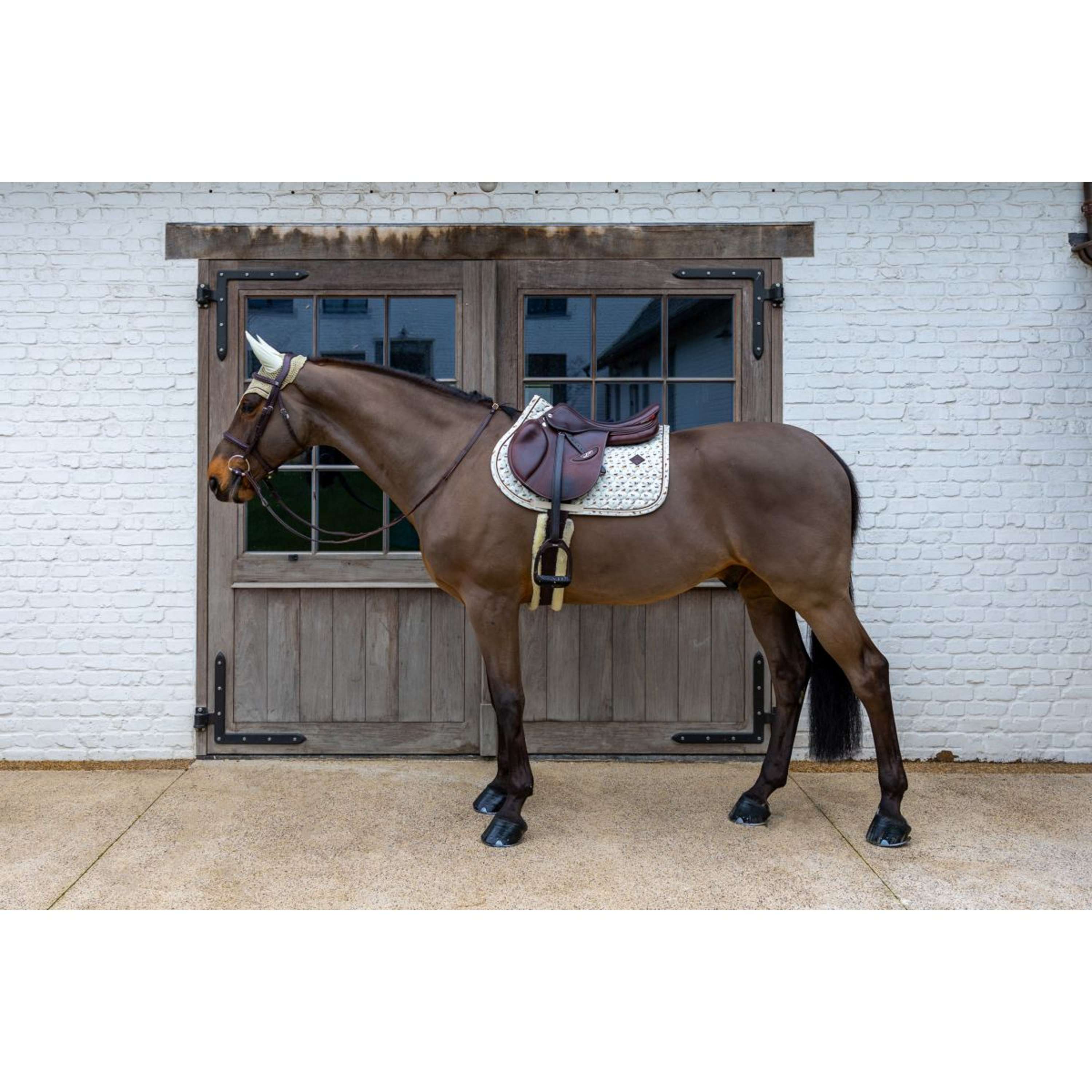 Kentucky Saddlepad Velvet Horse Printing Beige